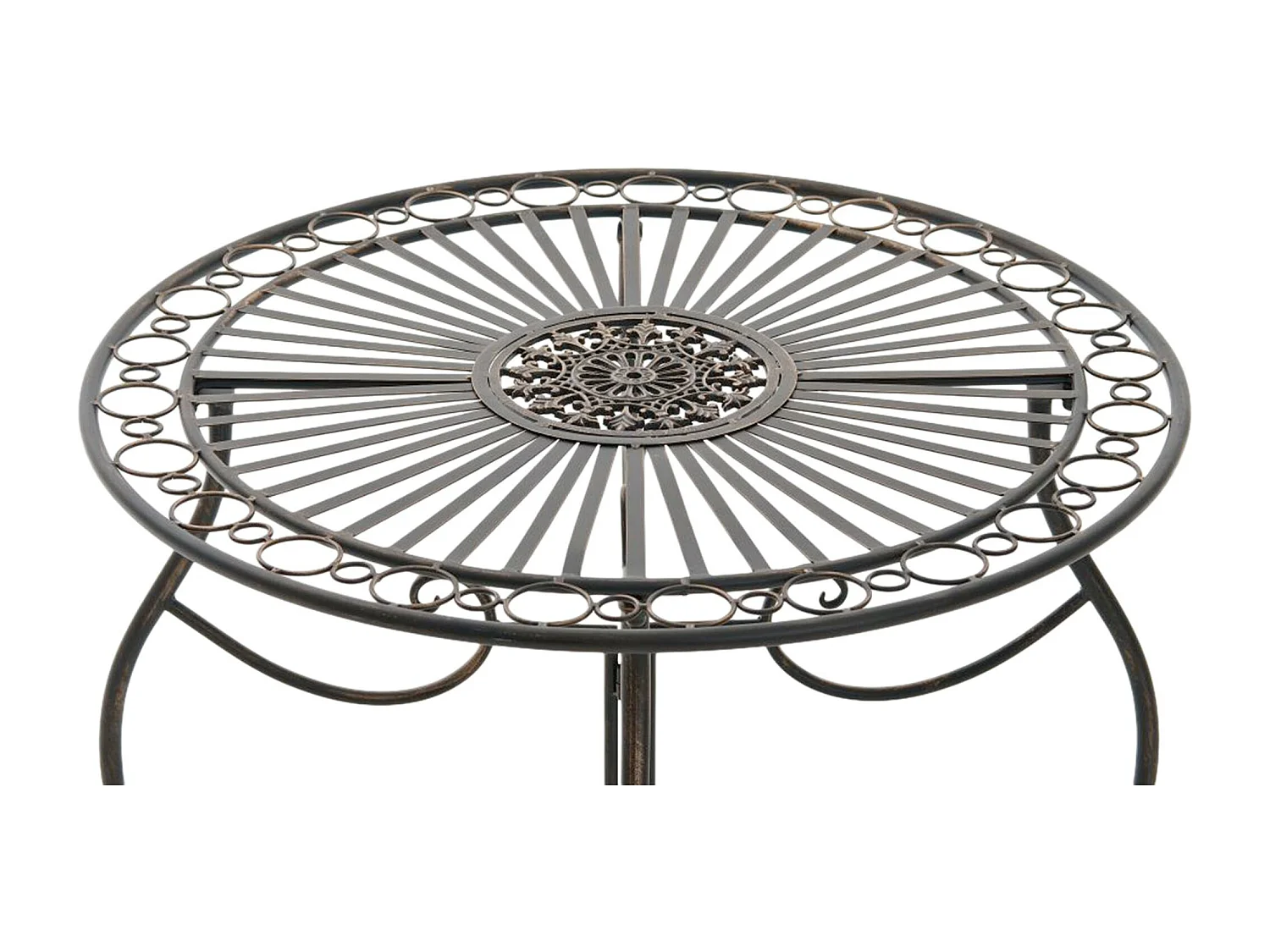 Bijzettafel tuin - rond Ø 70 cm - Metaal - Bronze - Indra