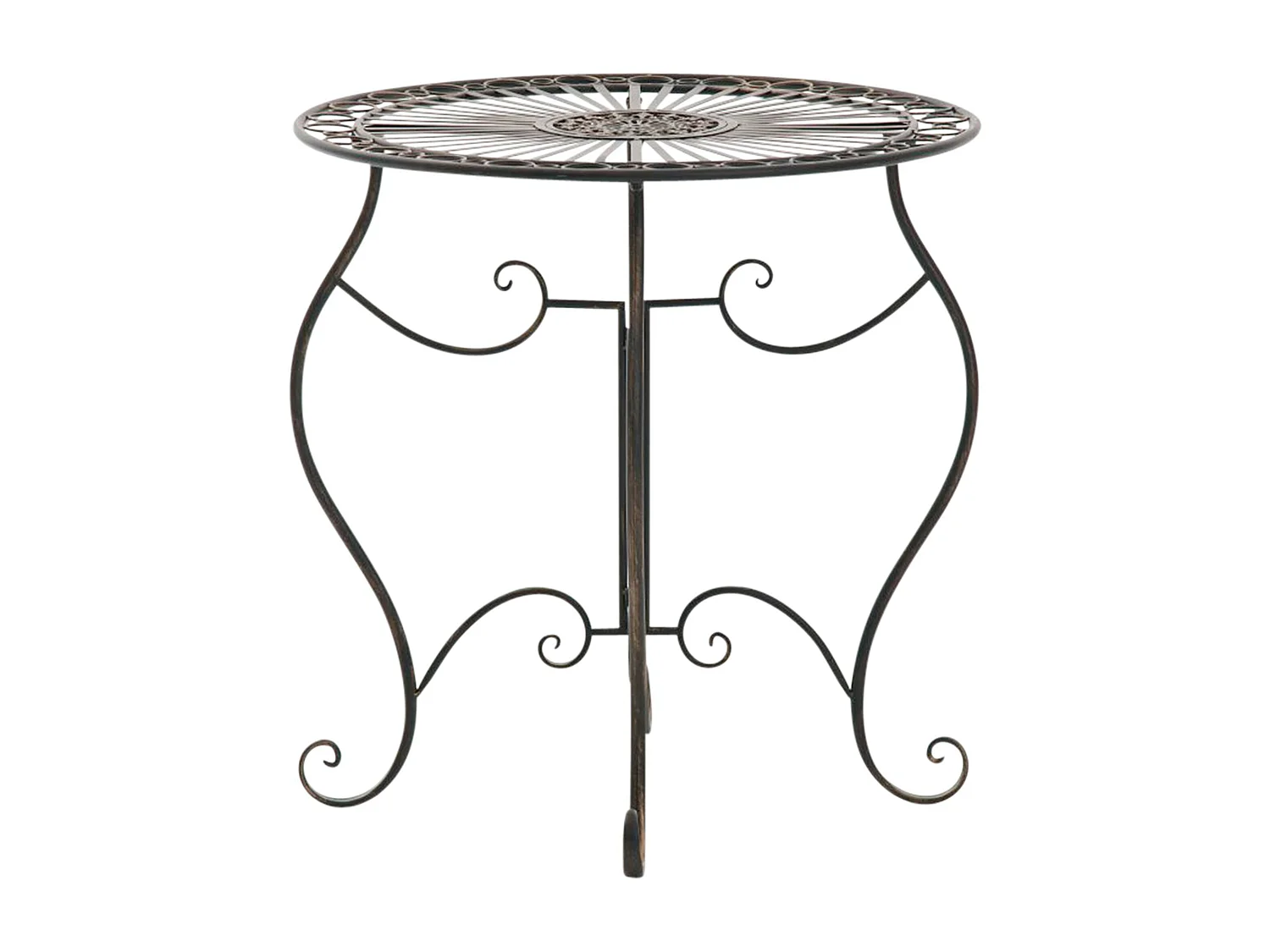 Bijzettafel tuin - rond Ø 70 cm - Metaal - Bronze - Indra