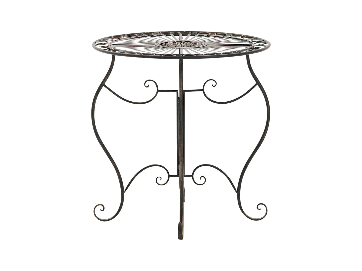 Table d'appoint de jardin - rond Ø 70 cm - Métal - Bronze - Indra
