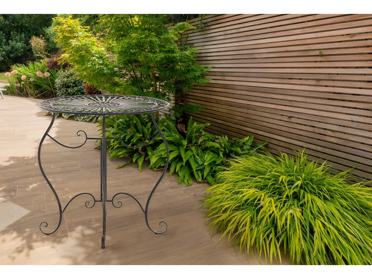 Table d'appoint de jardin - rond Ø 70 cm - Métal - Bronze - Indra