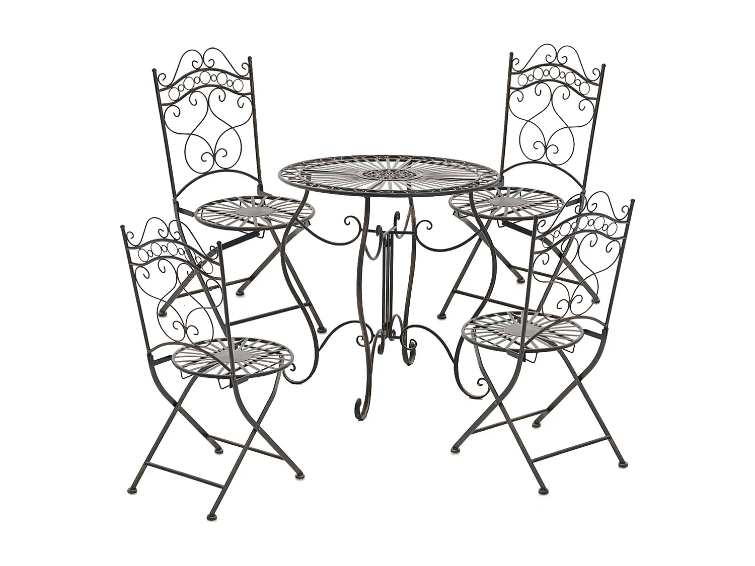 Table d'appoint de jardin - rond Ø 70 cm - Métal - Bronze - Indra