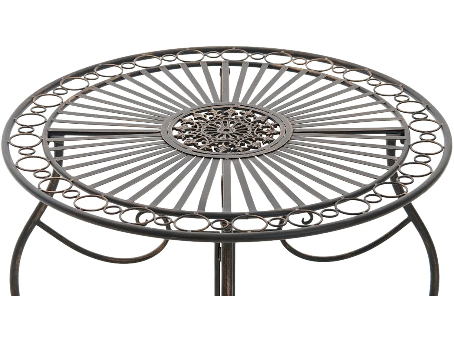 Table d'appoint de jardin - rond Ø 70 cm - Métal - Bronze - Indra