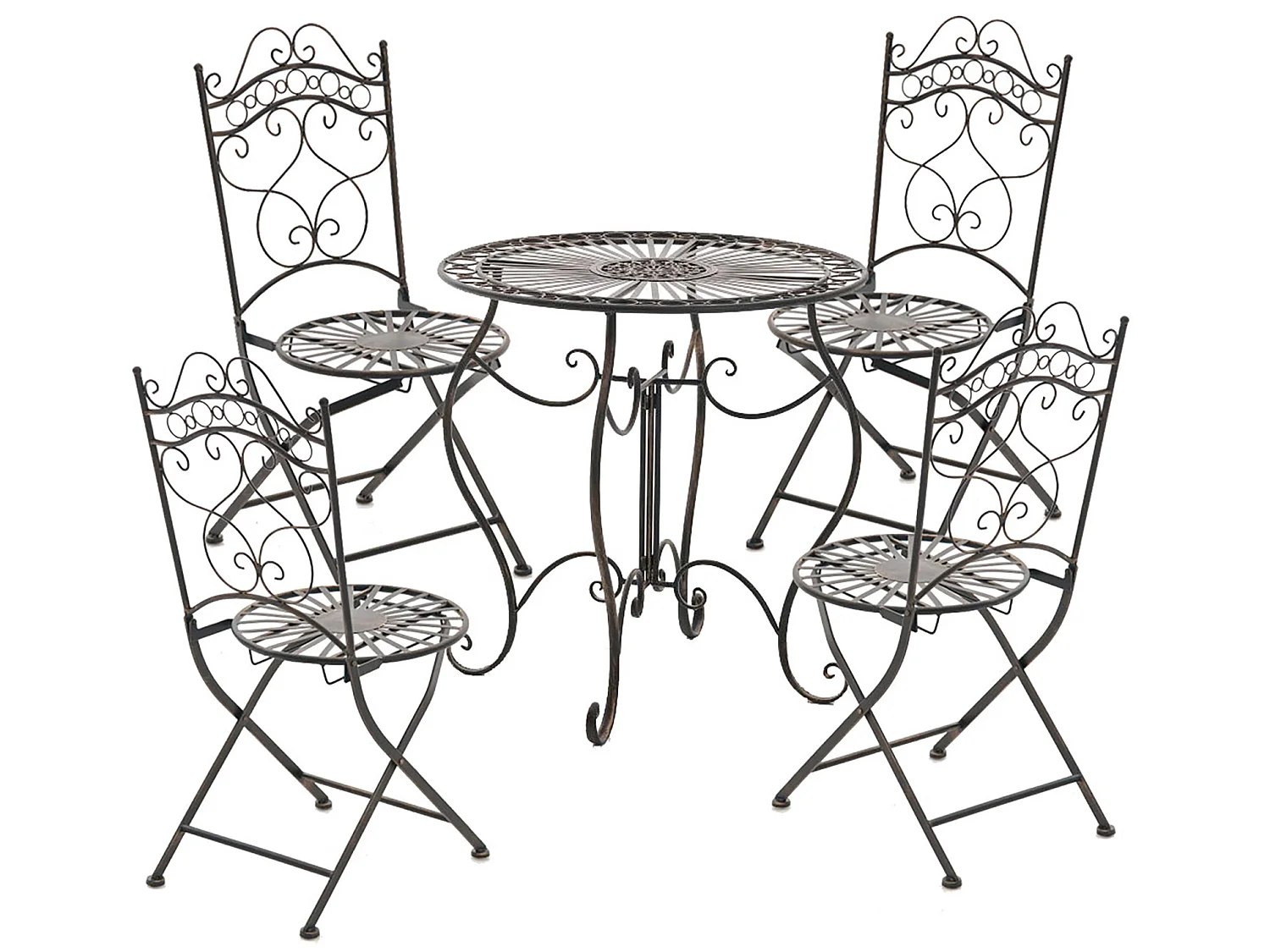 Table d'appoint de jardin - rond Ø 70 cm - Métal - Bronze - Indra