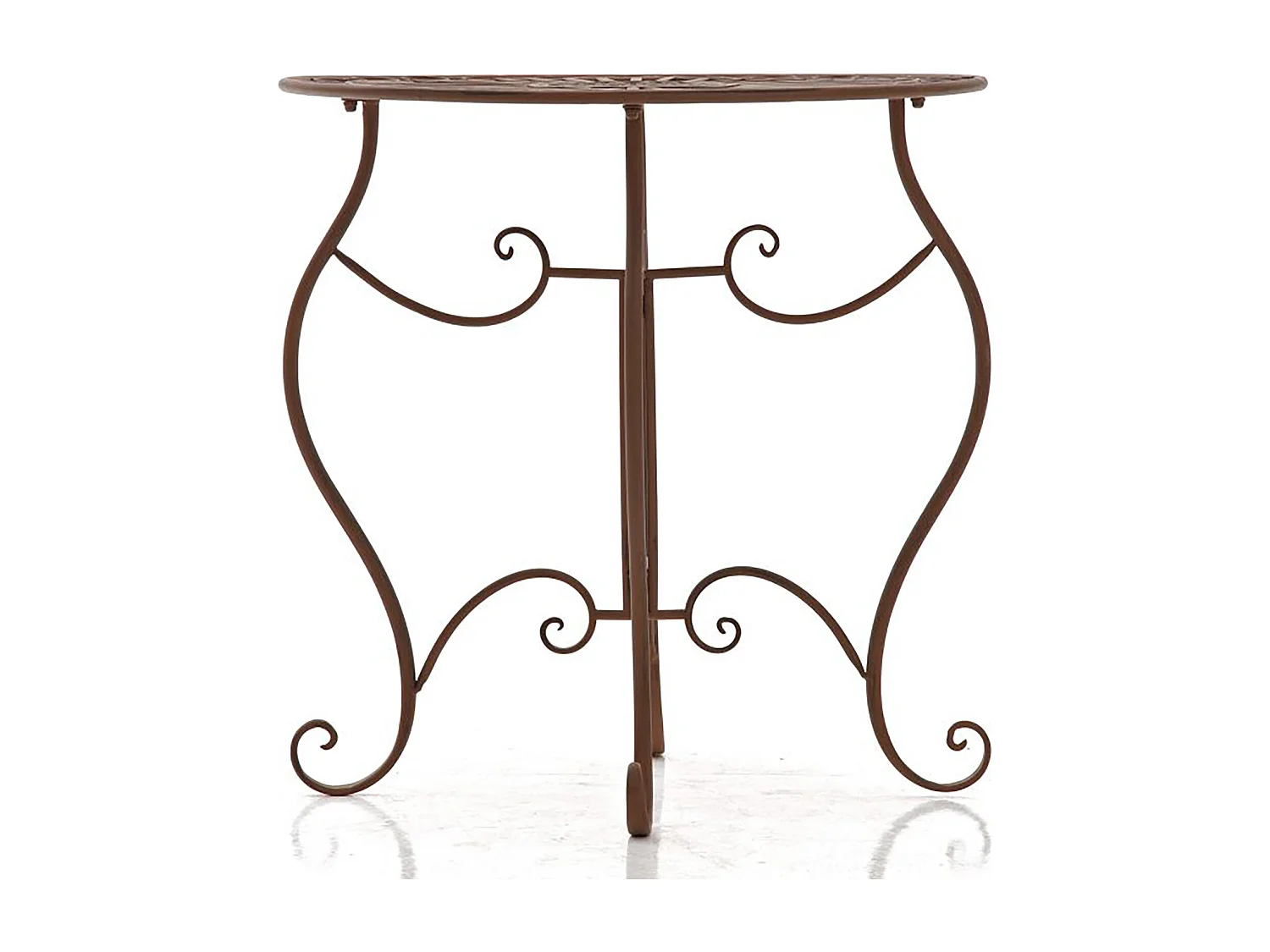 Table d'appoint de jardin - rond Ø 70 cm - Métal - Marron antique - Indra
