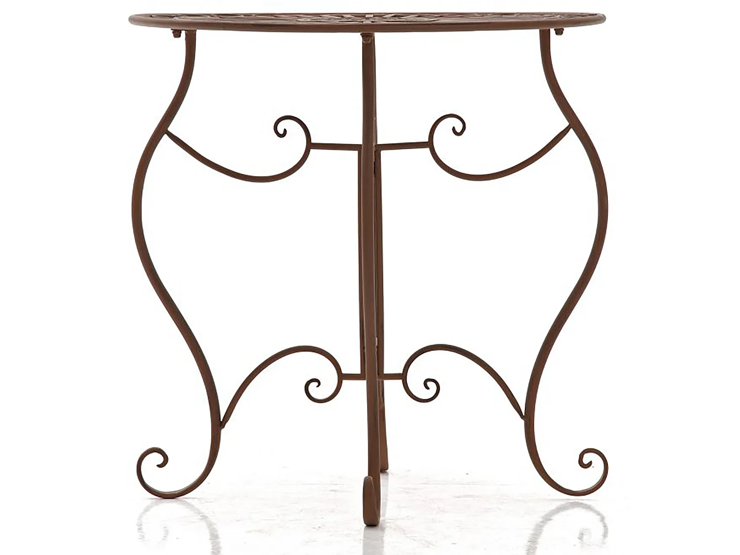 Table d'appoint de jardin - rond Ø 70 cm - Métal - Marron antique - Indra