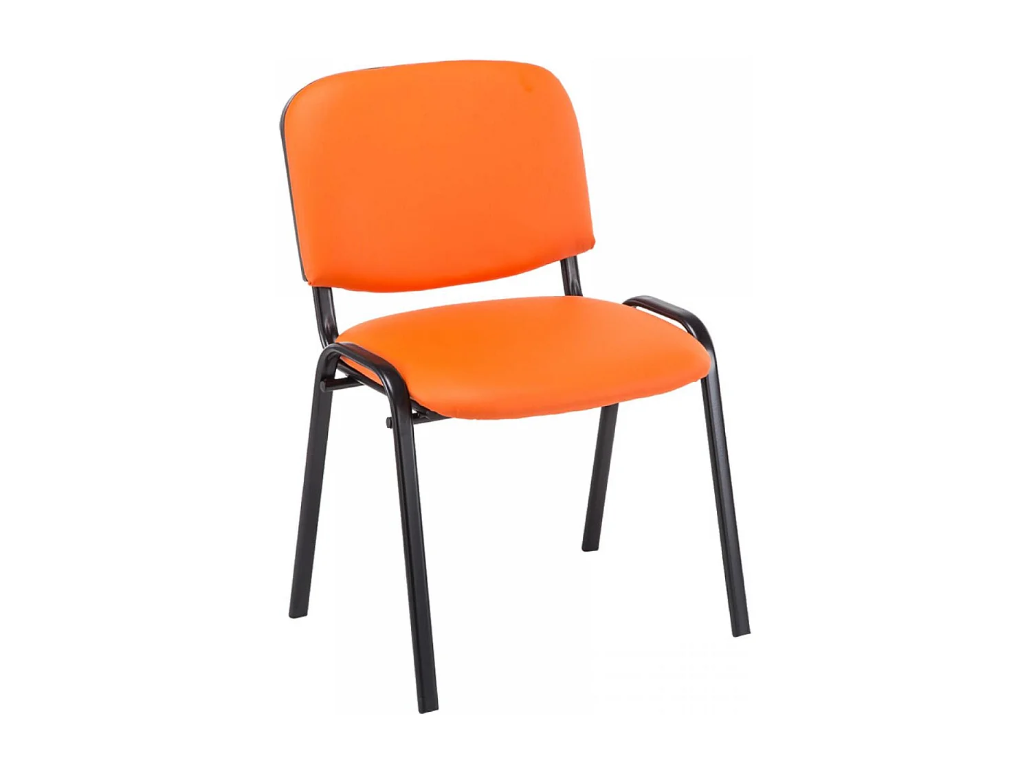 Lot de 4  Chaise de conférence - Similicuir & Nature - Orange - Ken