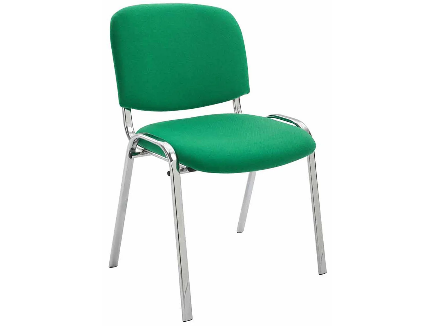 Lot de 4  Chaise de conférence - Tissu & Métal chromé - Vert - Ken