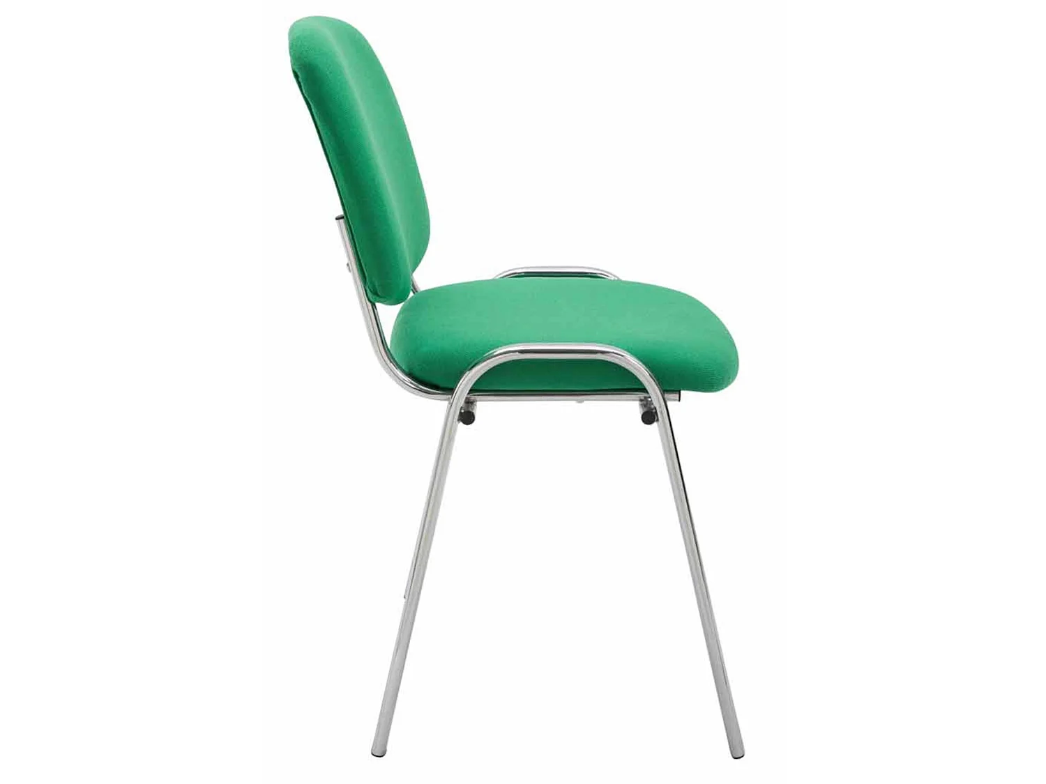 Lot de 4  Chaise de conférence - Tissu & Métal chromé - Vert - Ken
