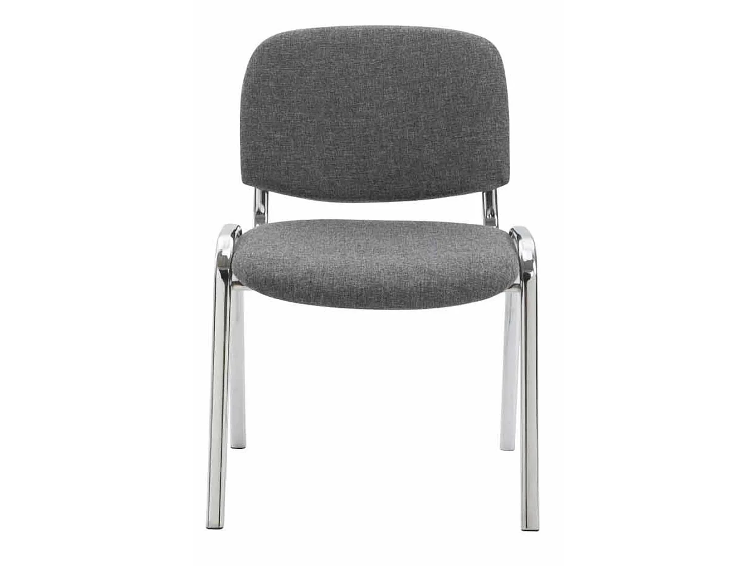 Lot de 4  Chaise de conférence - Tissu & Métal chromé - Gris - Ken