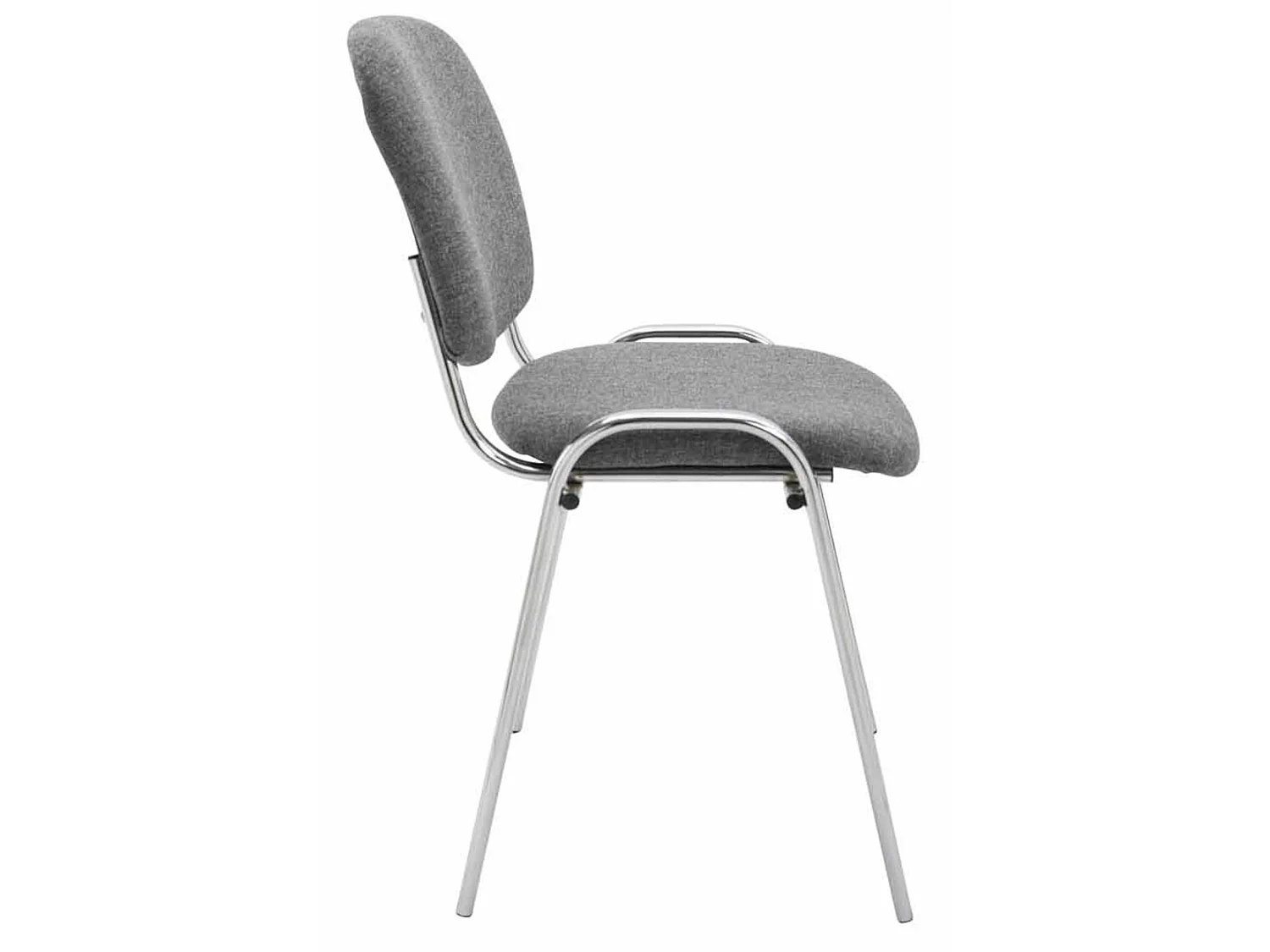 Lot de 4  Chaise de conférence - Tissu & Métal chromé - Gris - Ken