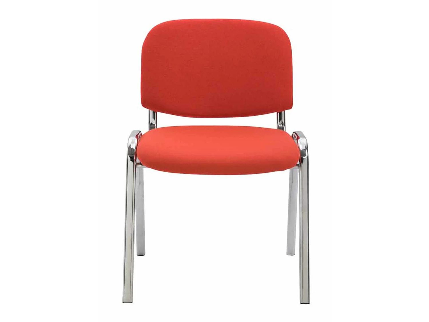 Lot de 4  Chaise de conférence - Tissu & Métal chromé - Rouge - Ken
