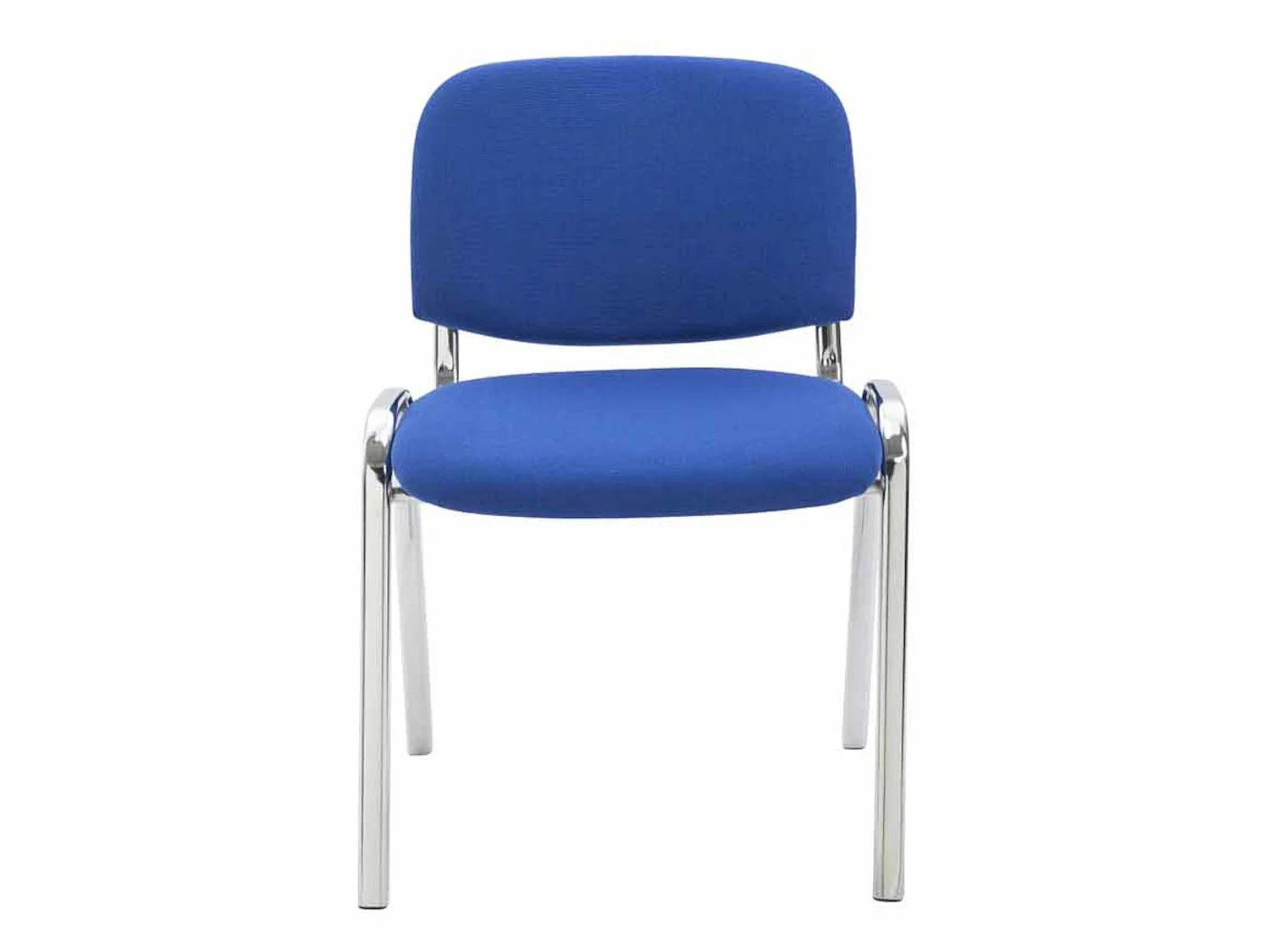 Lot de 4  Chaise de conférence - Tissu & Métal chromé - Bleu - Ken