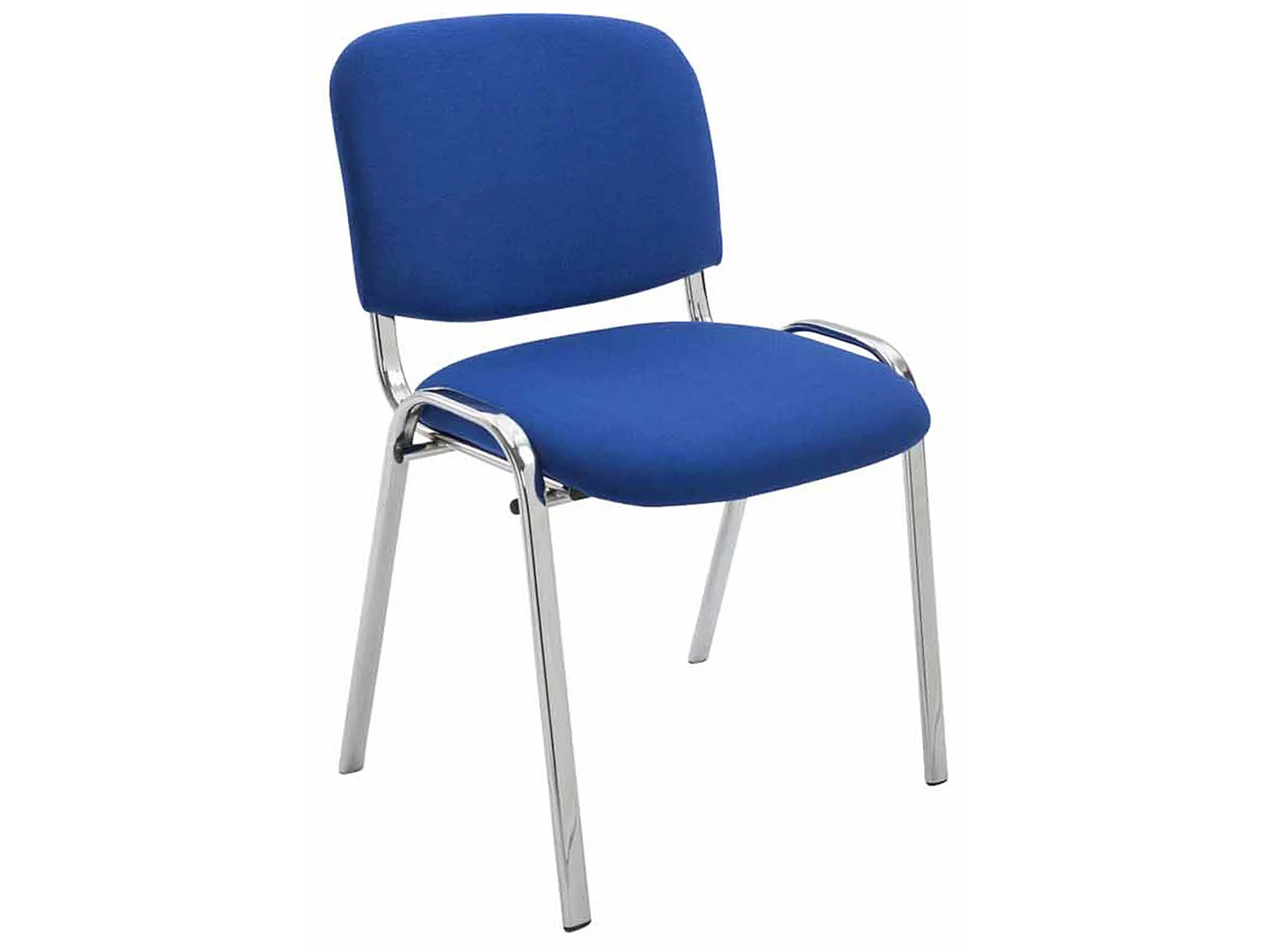 Lot de 4  Chaise de conférence - Tissu & Métal chromé - Bleu - Ken