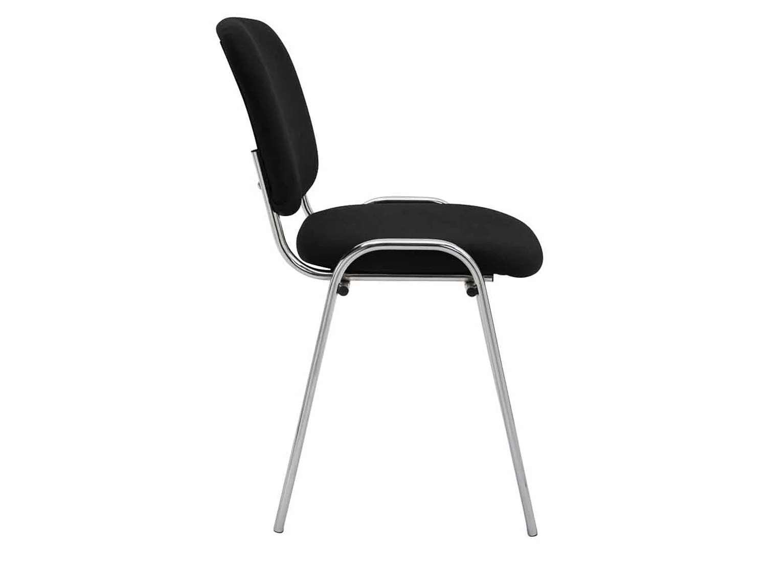 Lot de 4  Chaise de conférence - Tissu & Métal chromé - Noir - Ken