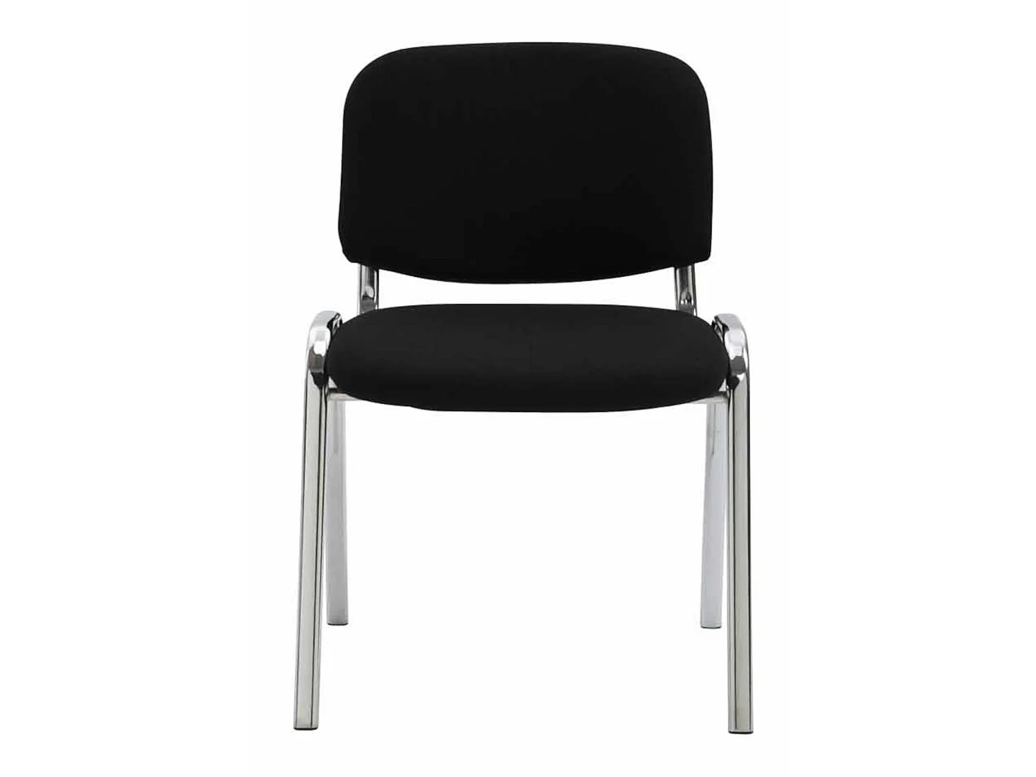 Lot de 4  Chaise de conférence - Tissu & Métal chromé - Noir - Ken