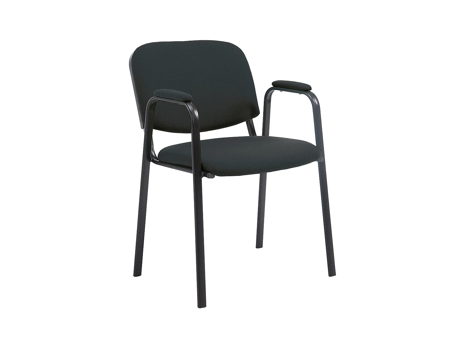Chaise de conférence - Tissu & Métal noir mat - Noir - Ken Pro