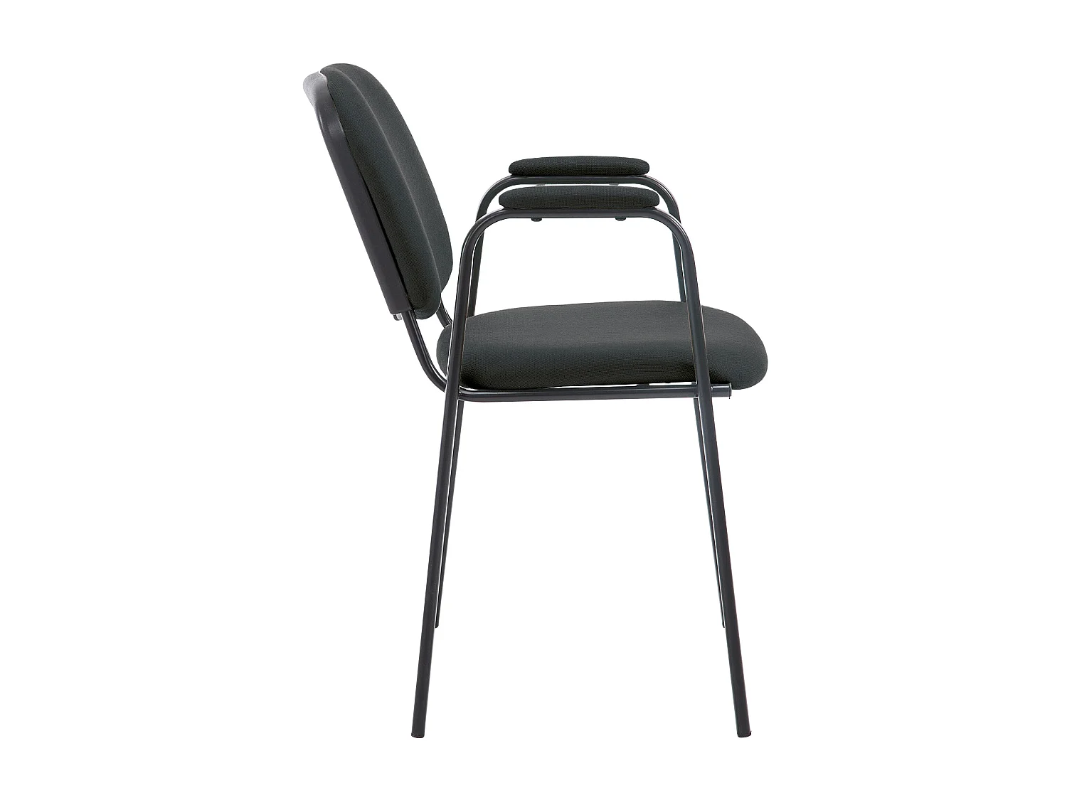 Chaise de conférence - Tissu & Métal noir mat - Noir - Ken Pro