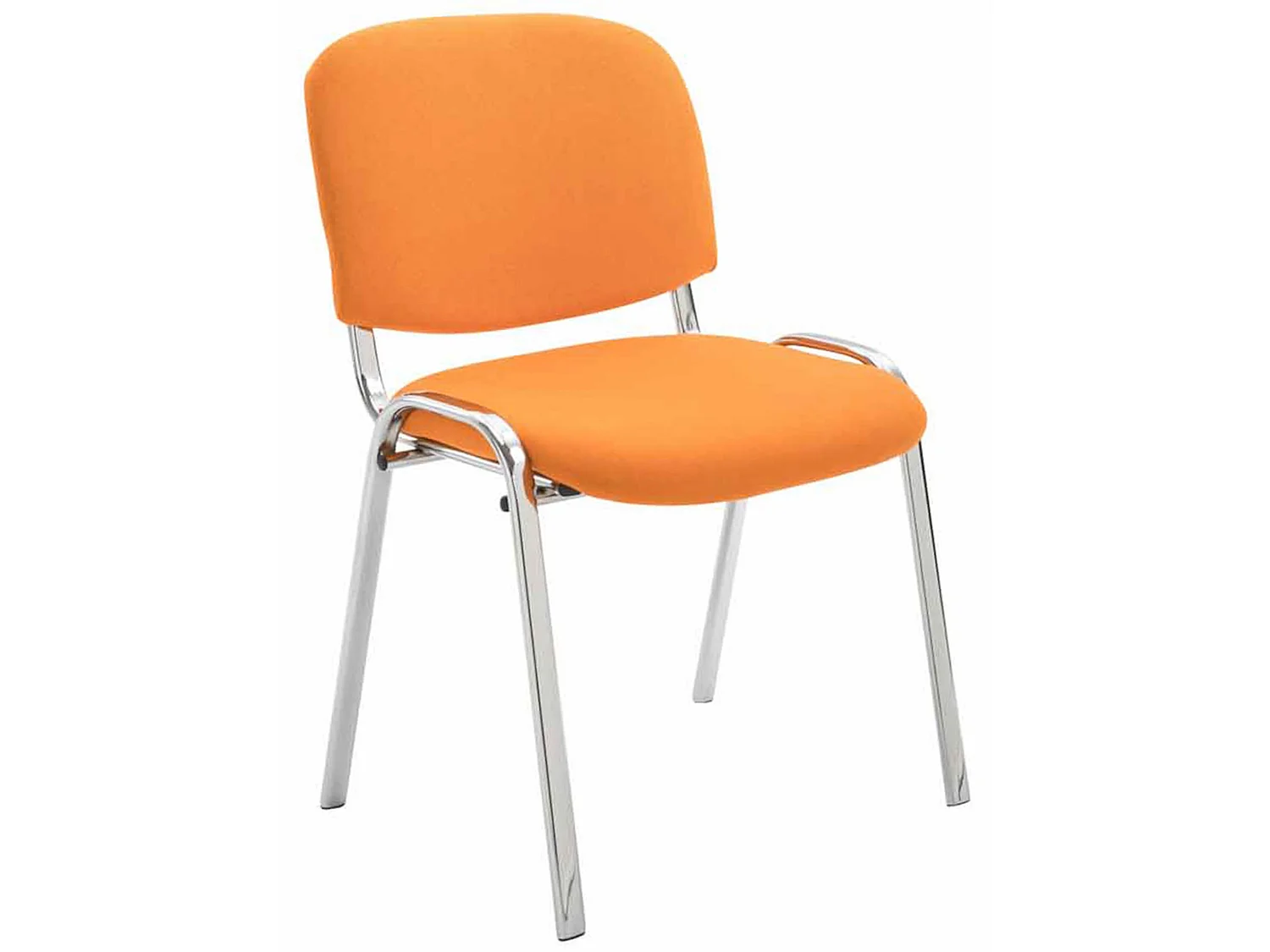 Lot de 4  Chaise de conférence - Tissu & Métal chromé - Orange - Ken