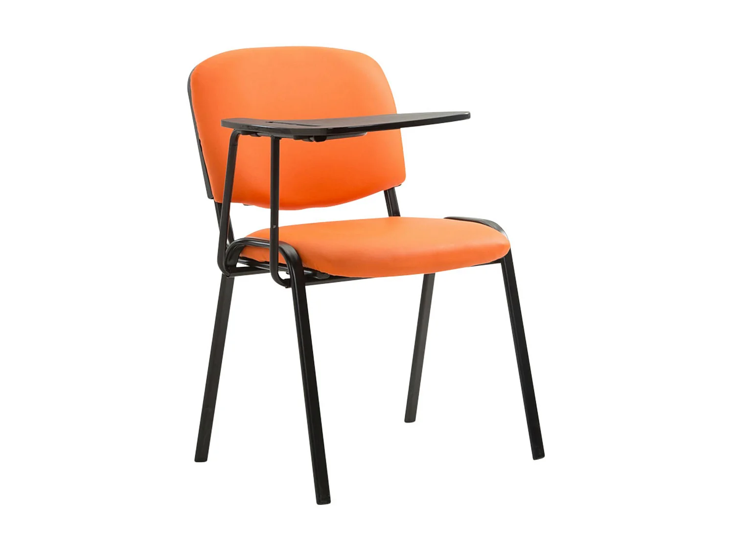 Lot de 4  Chaise de conférence - Similicuir - Orange - Ken