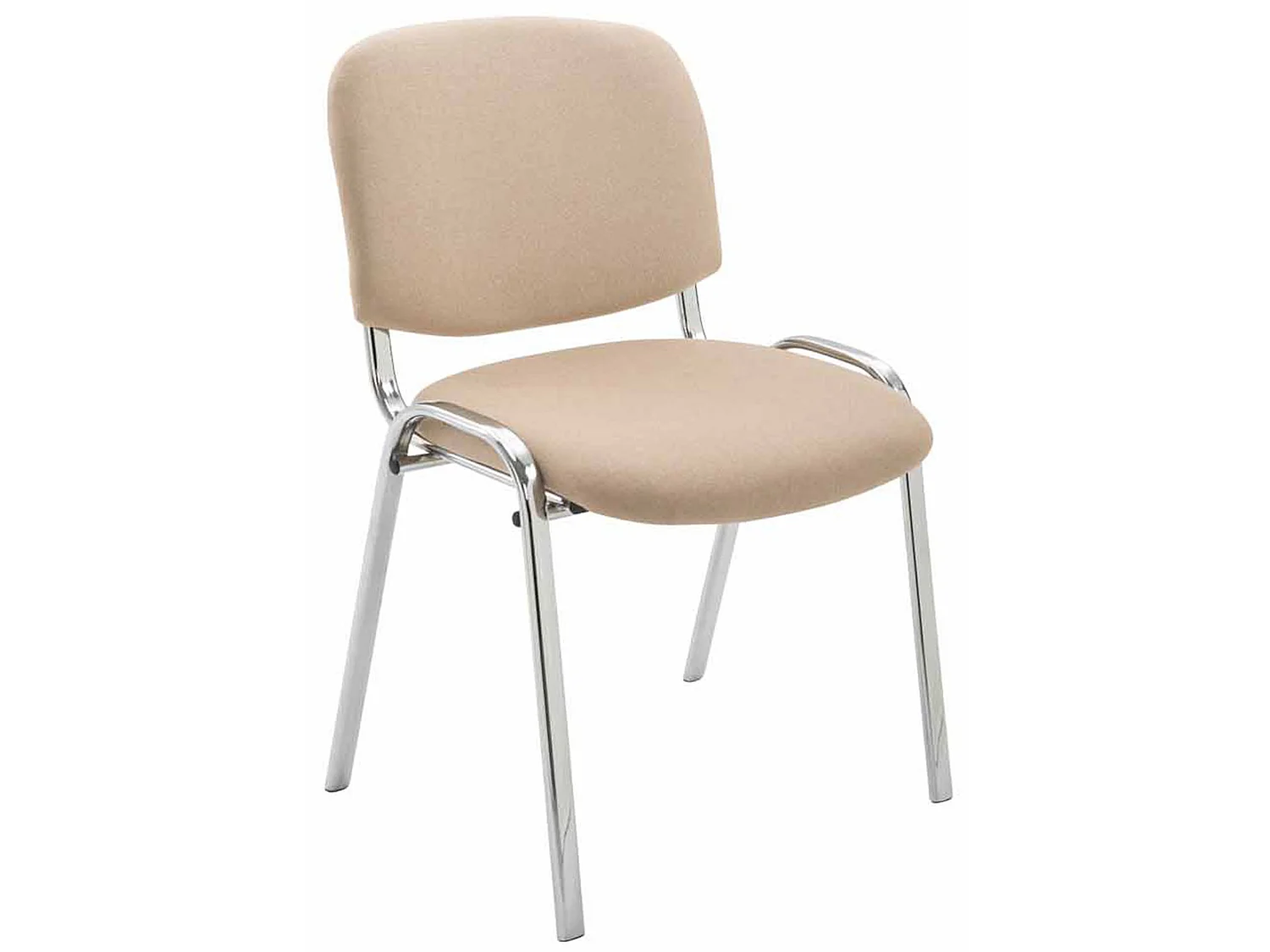 Lot de 4  Chaise de conférence - Tissu & Blanc - Crème - Ken