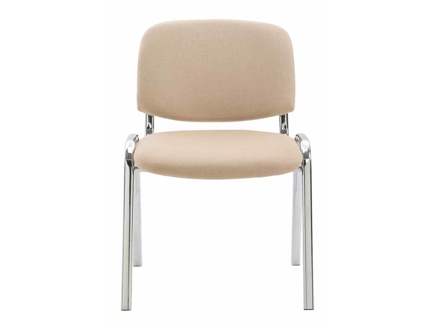 Lot de 4  Chaise de conférence - Tissu & Blanc - Crème - Ken