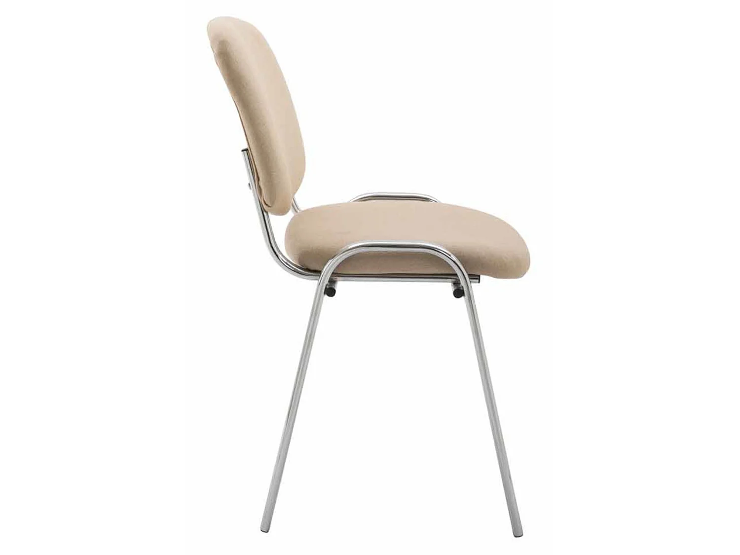 Lot de 4  Chaise de conférence - Tissu & Blanc - Crème - Ken