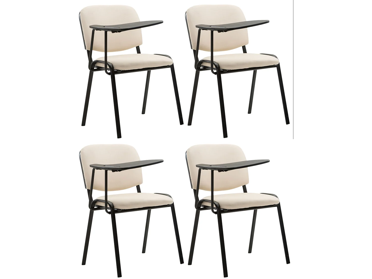 Lot de 4  Chaise de conférence - Similicuir - Crème - Ken