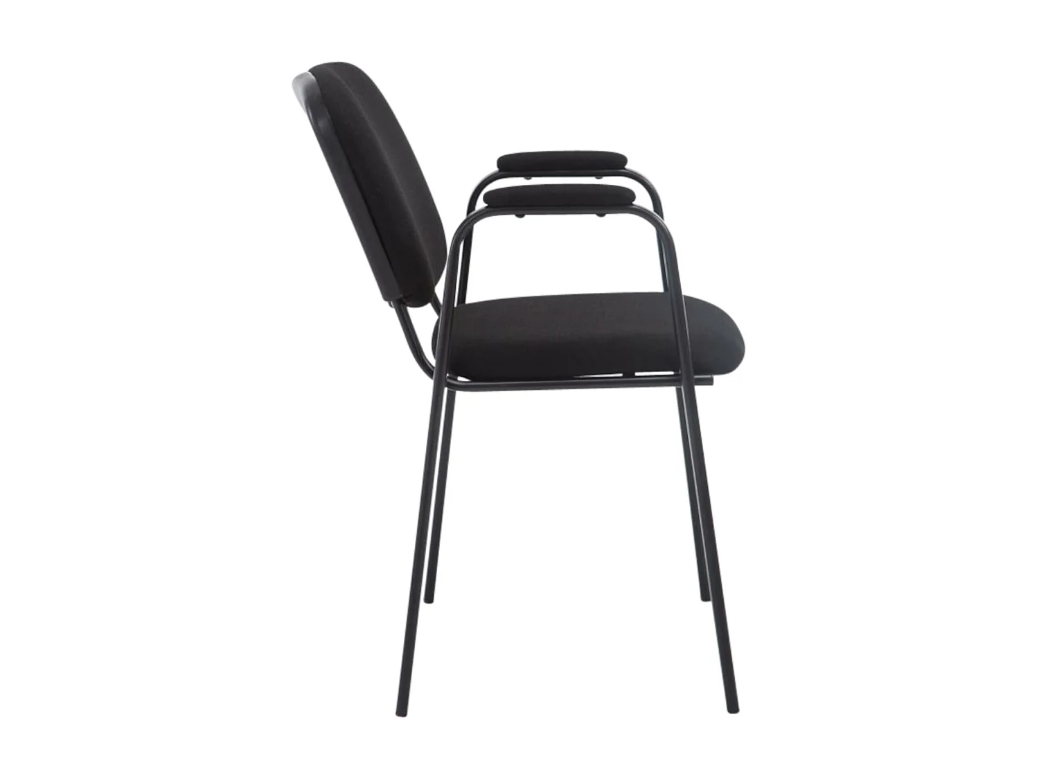 Lot de 4  Chaise de conférence - Tissu & Métal noir mat - Noir - Ken Pro