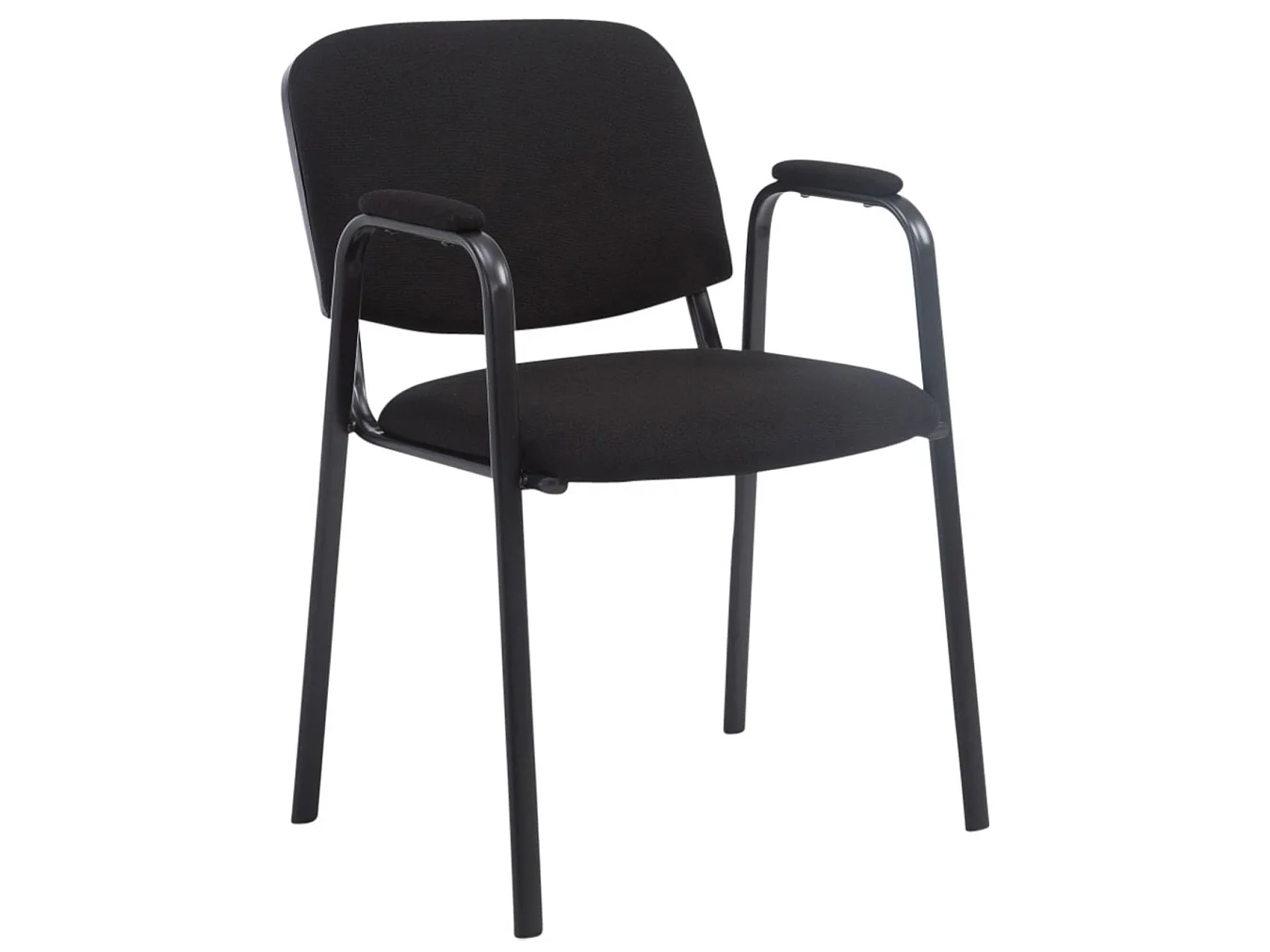 Lot de 4  Chaise de conférence - Tissu & Métal noir mat - Noir - Ken Pro