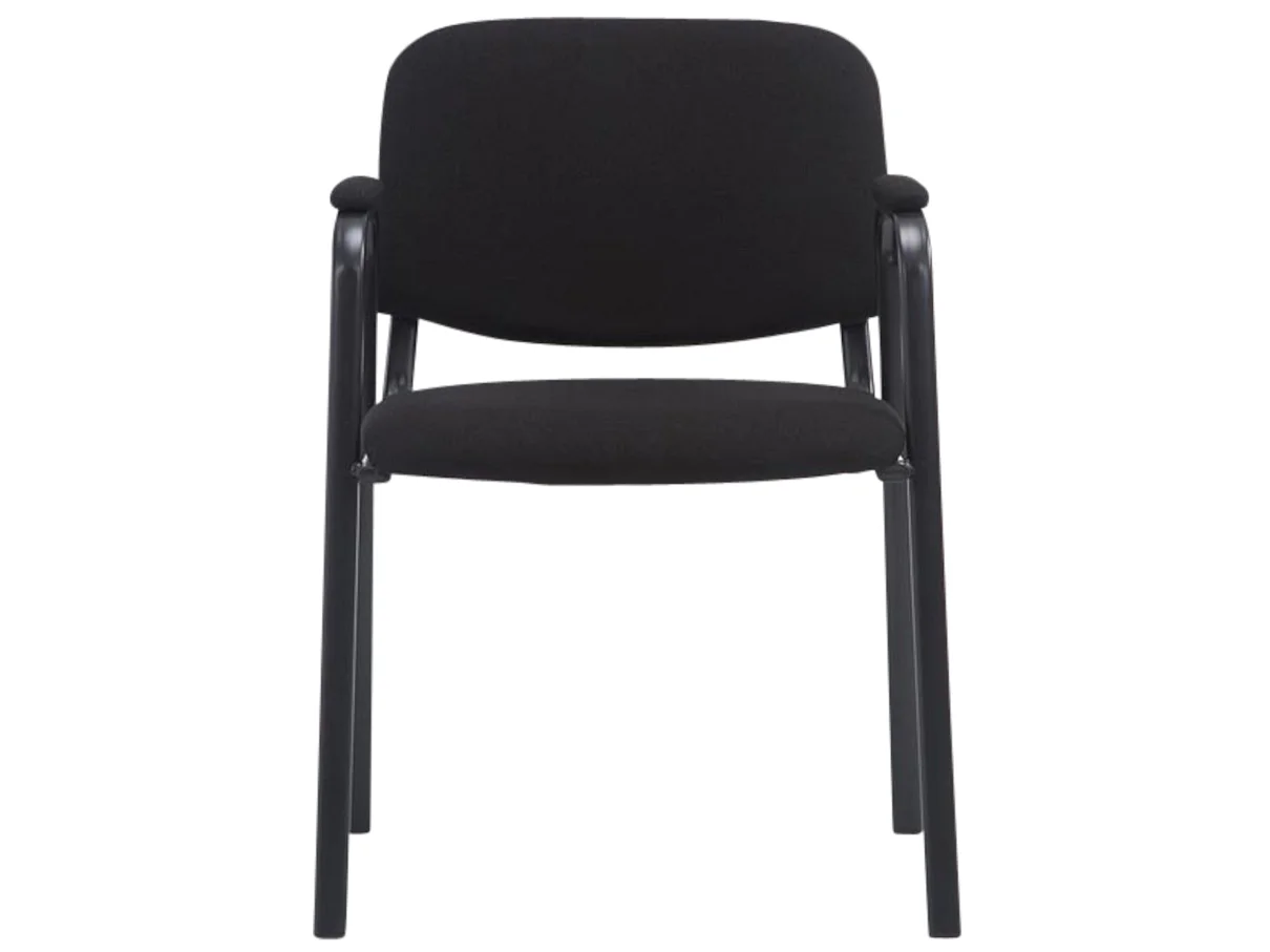 Lot de 4  Chaise de conférence - Tissu & Métal noir mat - Noir - Ken Pro