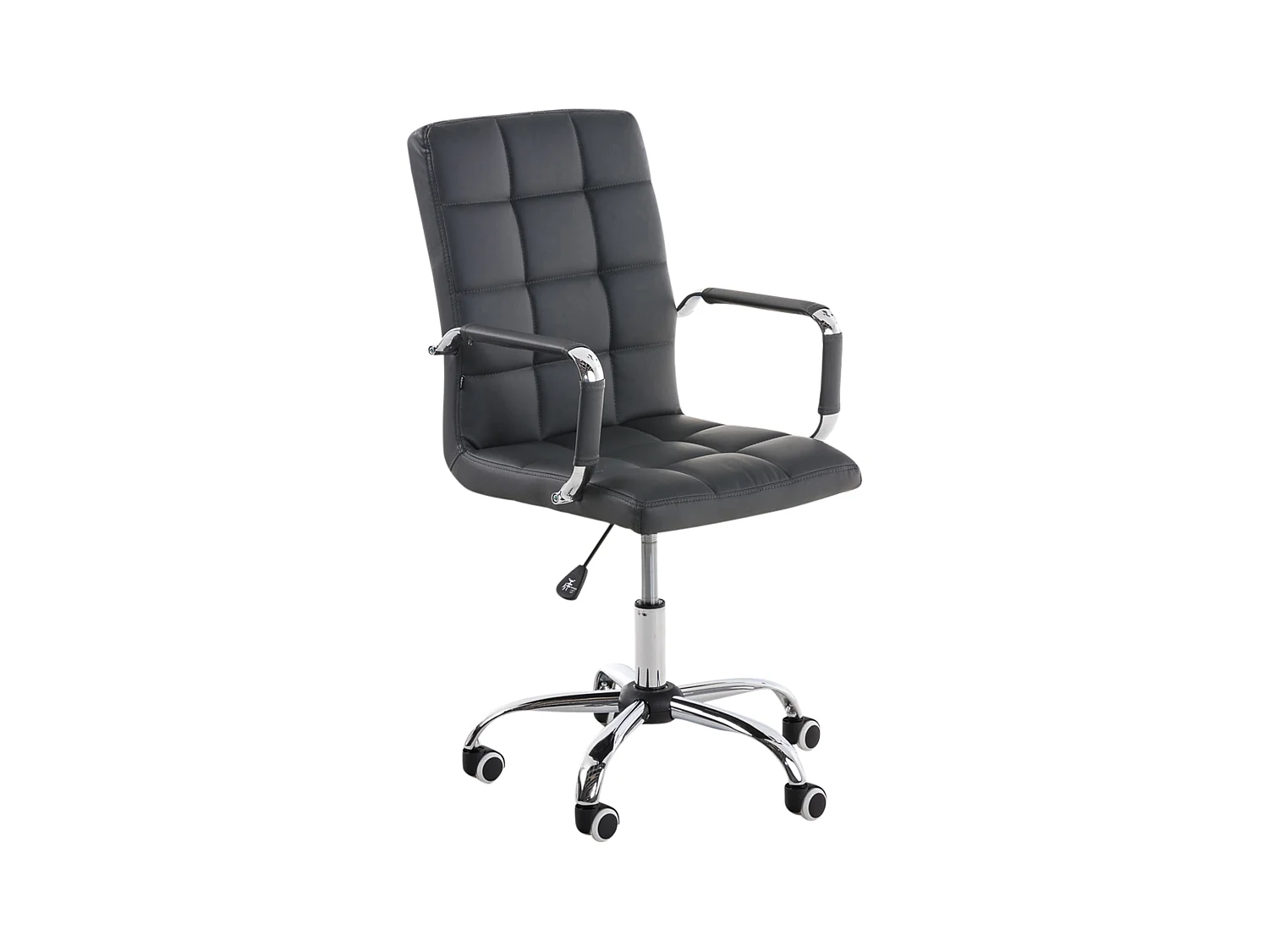 Chaise de bureau - Similicuir & Métal chromé - Gris - Deli V2