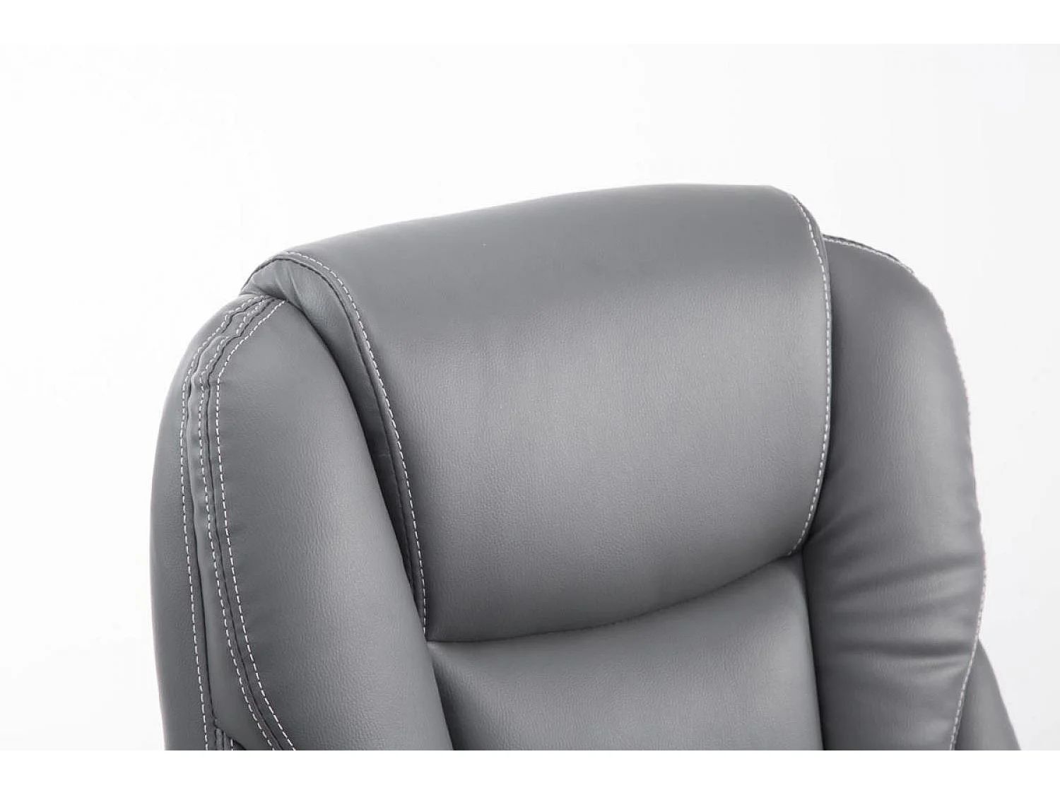 Chaise de bureau - Similicuir & Métal chromé - Gris - Pacific