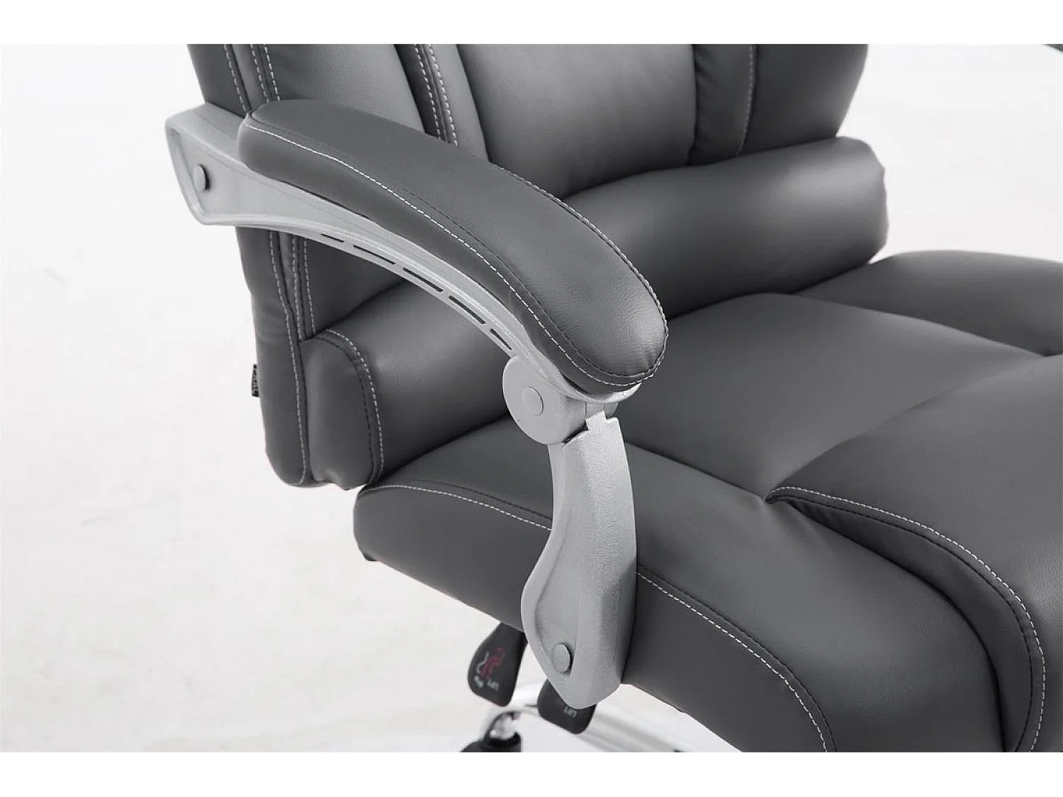 Chaise de bureau - Similicuir & Métal chromé - Gris - Pacific