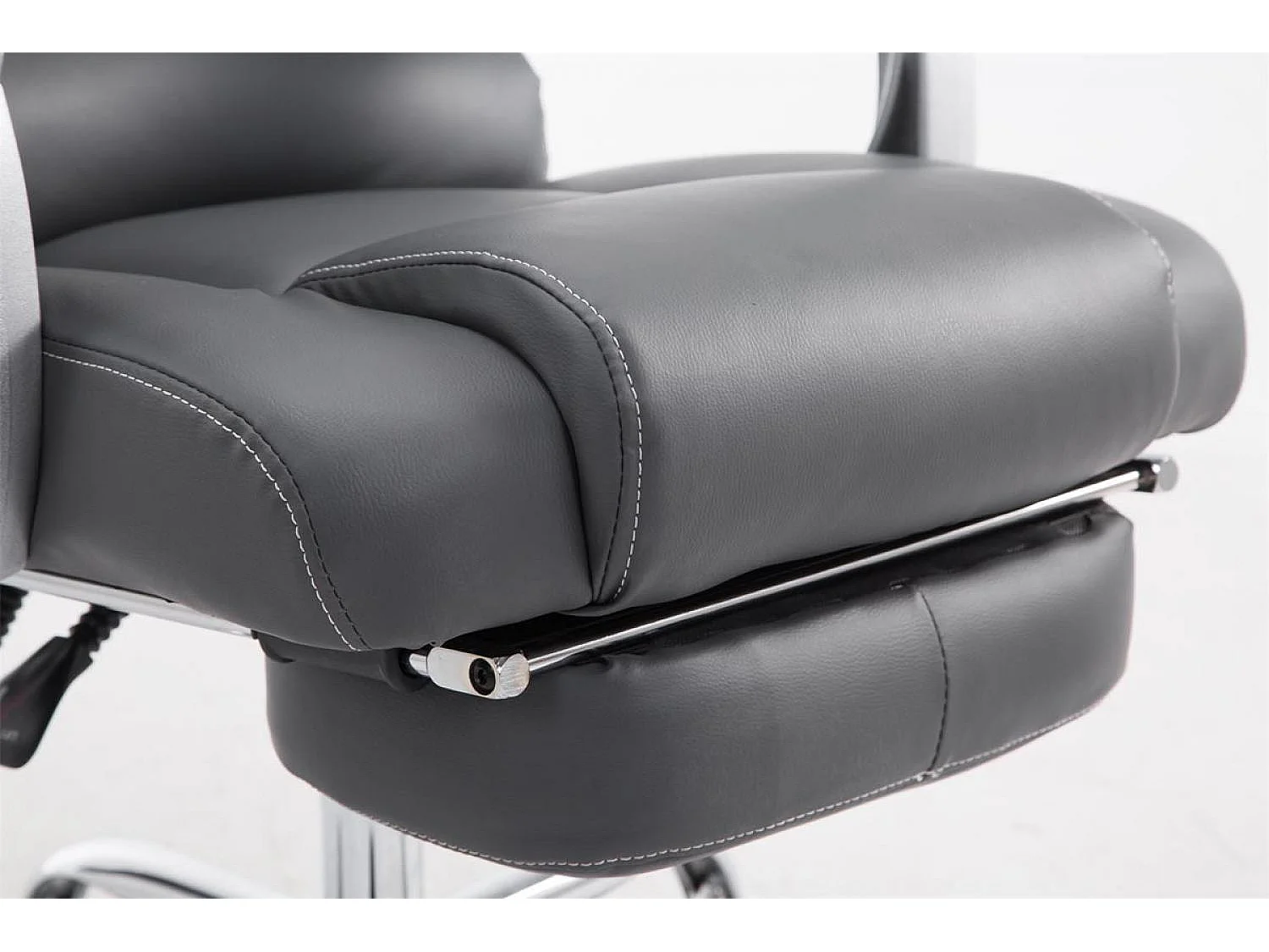 Chaise de bureau - Similicuir & Métal chromé - Gris - Pacific