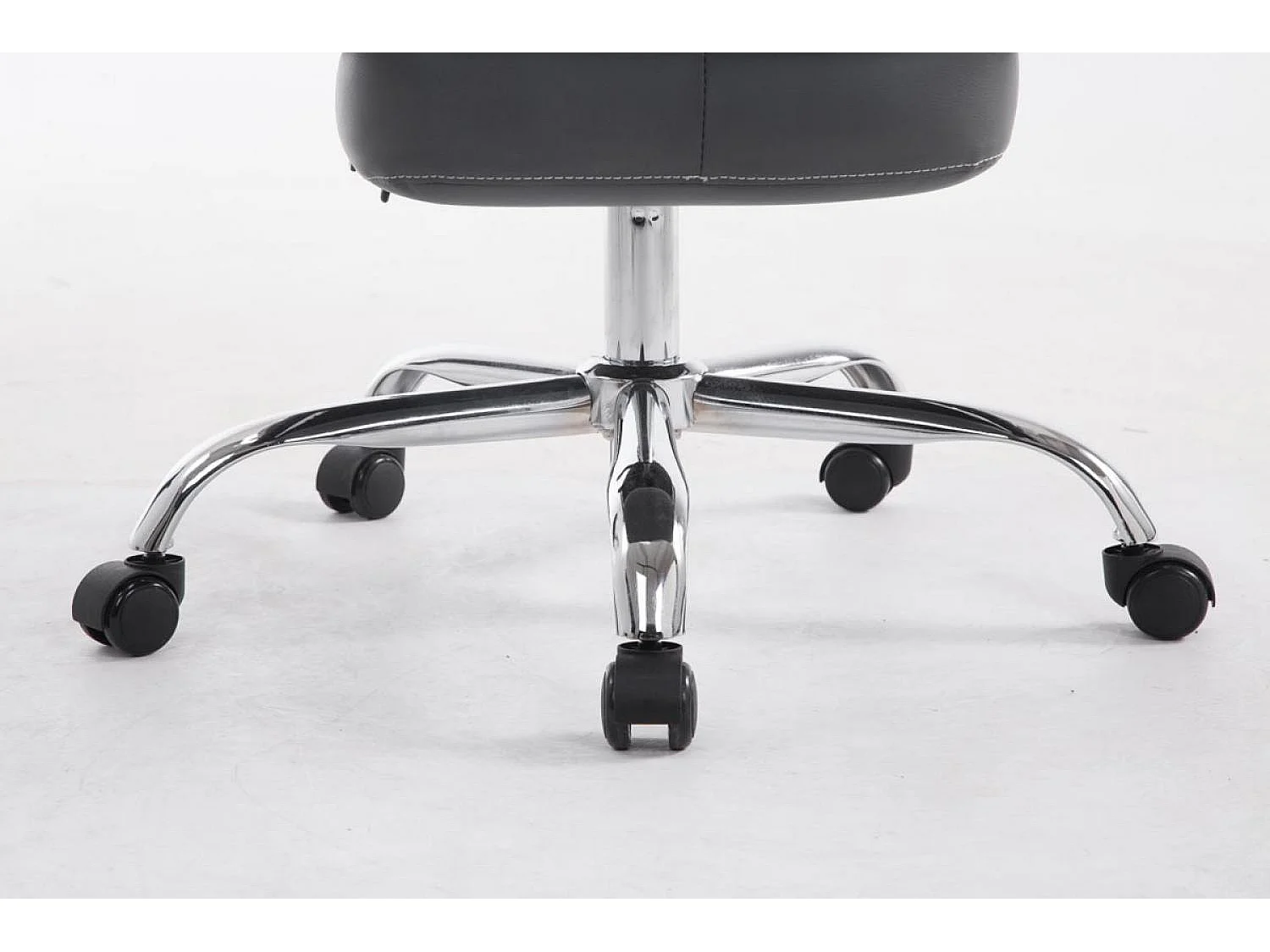 Chaise de bureau - Similicuir & Métal chromé - Gris - Pacific