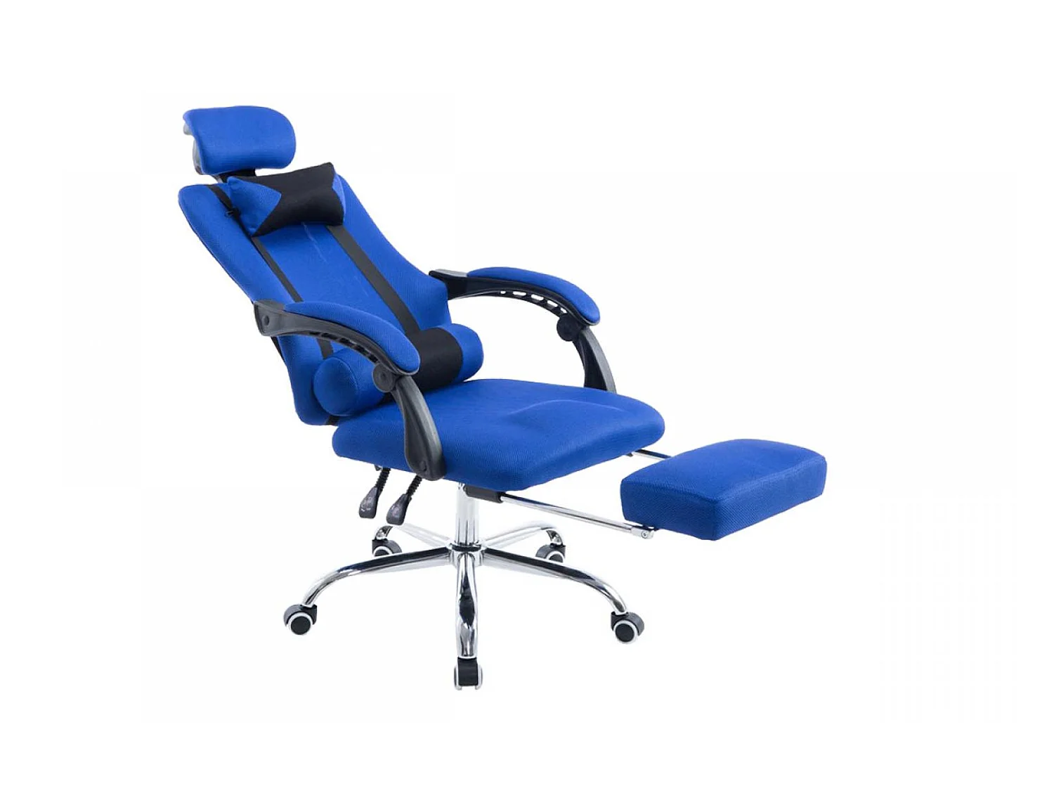 Chaise de bureau - Similicuir & Métal chromé - Bleu - Fellow