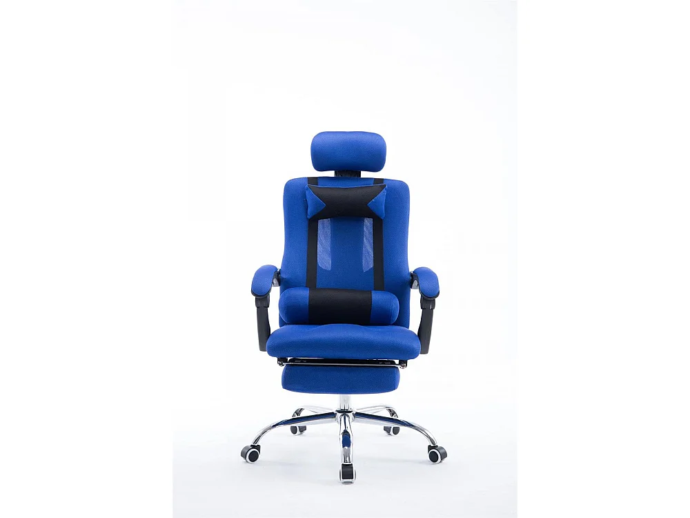 Chaise de bureau - Similicuir & Métal chromé - Bleu - Fellow