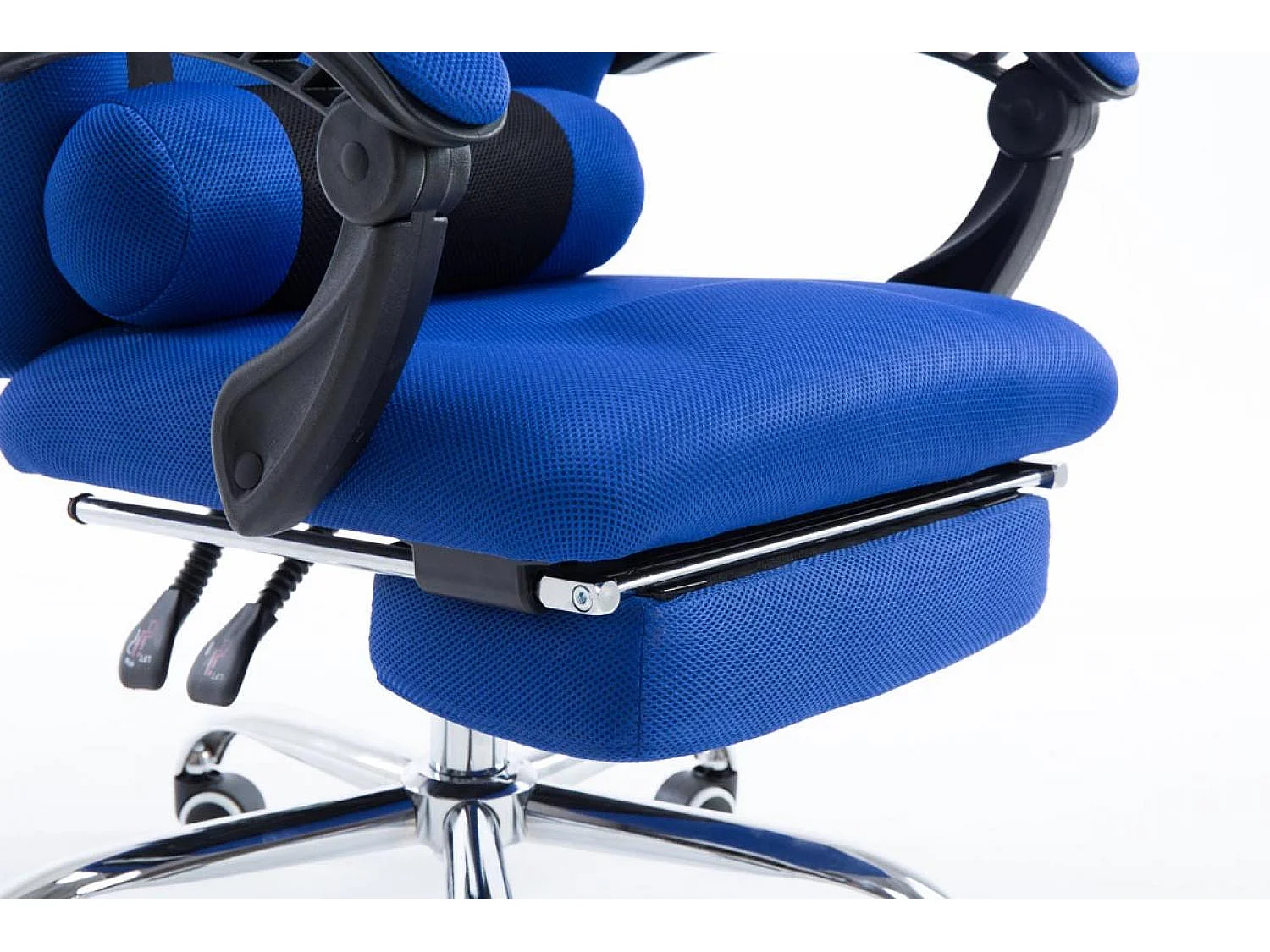 Chaise de bureau - Similicuir & Métal chromé - Bleu - Fellow