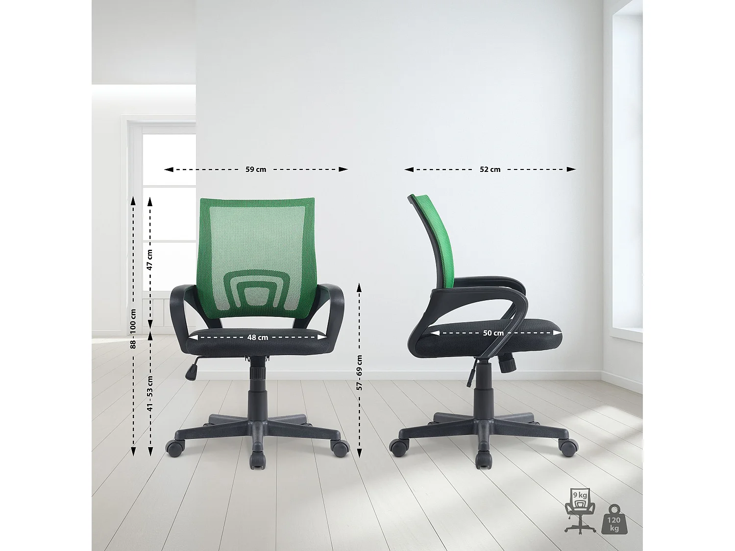 Bureaustoel - Kunstleer - groen - Genius