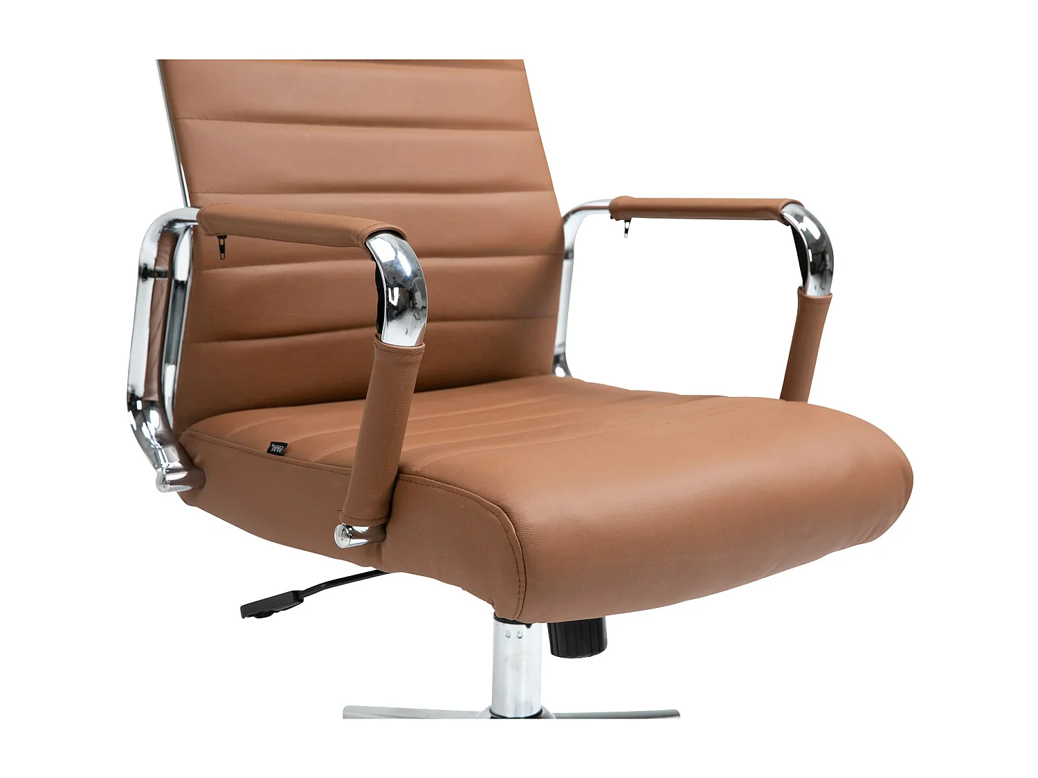 Bureaustoel - Echt leer & grijs - licht bruin - Kolumbus