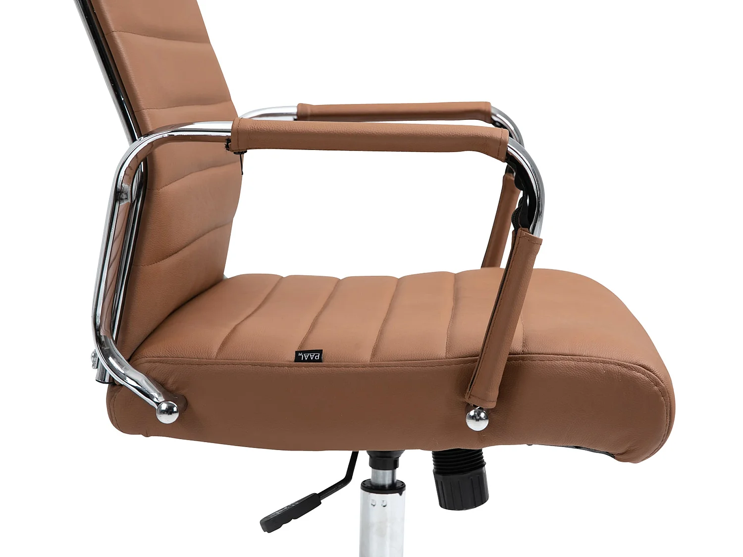 Bureaustoel - Echt leer & grijs - licht bruin - Kolumbus