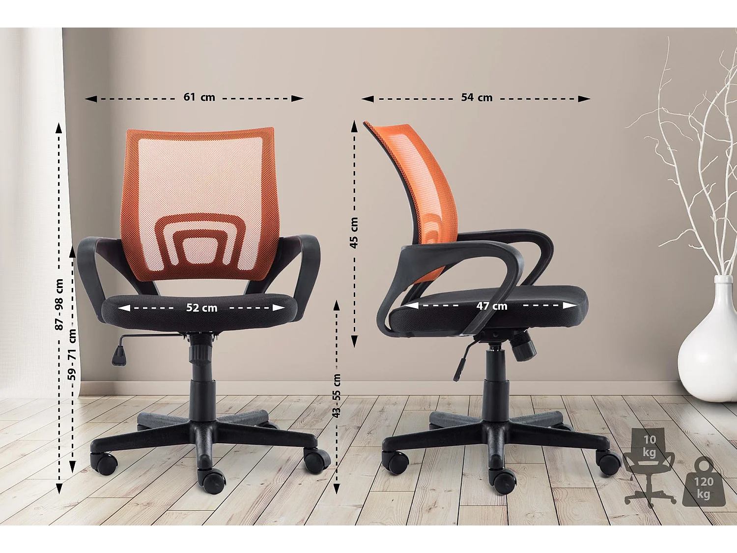 Chaise de bureau - Similicuir - Orange - Genius