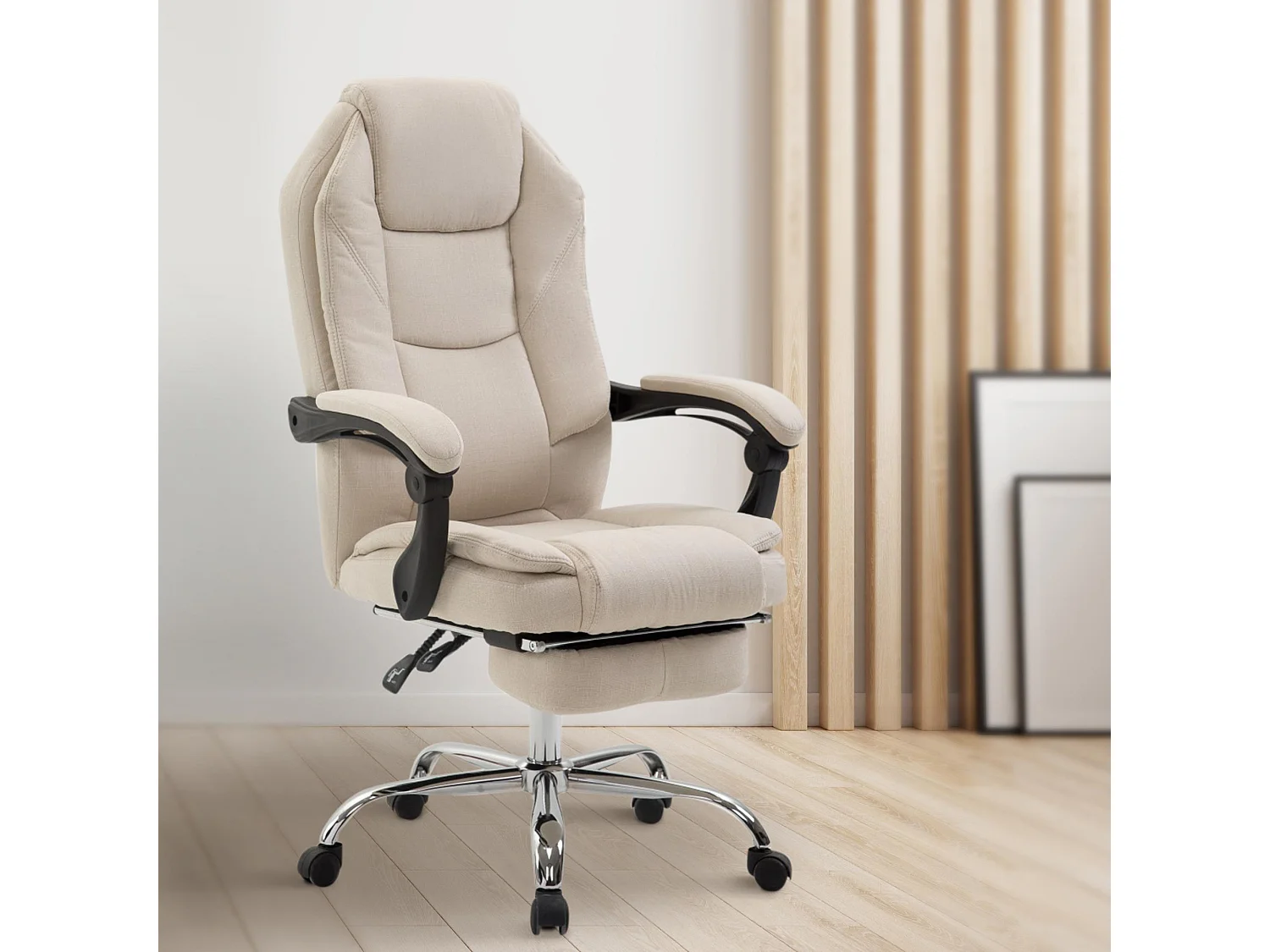 Chaise de bureau - Tissu - Crème - Castle