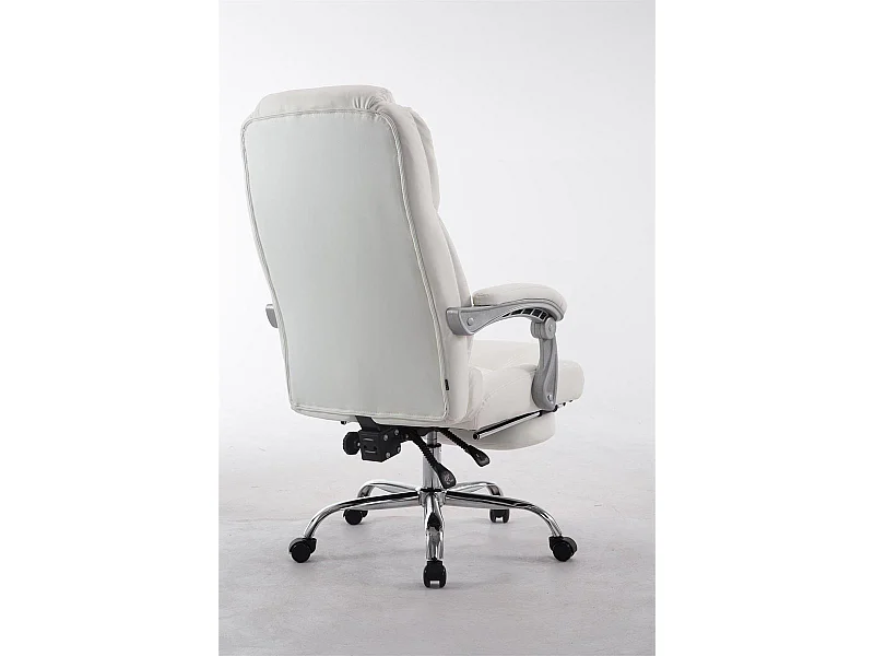 Chaise de bureau - Similicuir & Chrome - Blanc - Pacific
