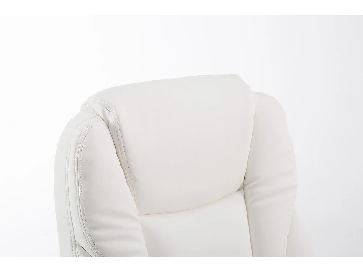 Chaise de bureau - Similicuir & Chrome - Blanc - Pacific