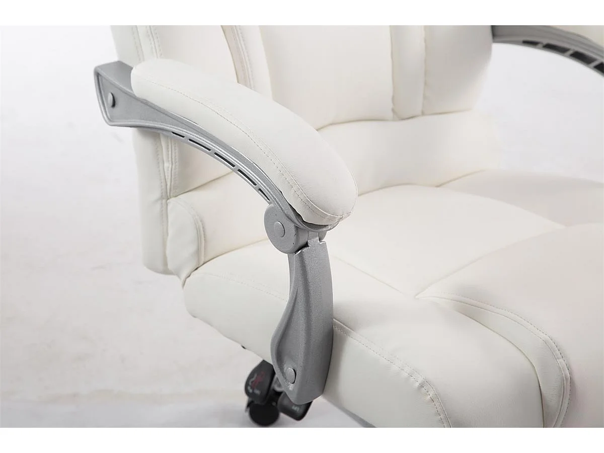 Chaise de bureau - Similicuir & Chrome - Blanc - Pacific