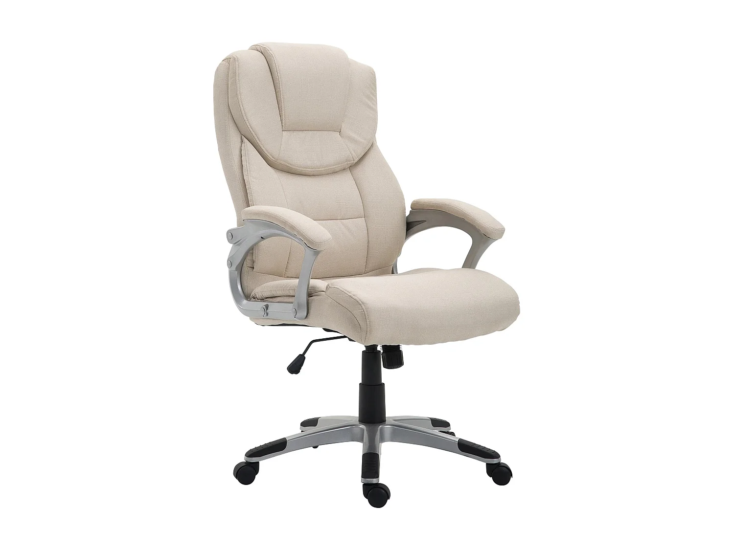 Chaise de bureau - Tissu & Plastique - Crème - Texas V2