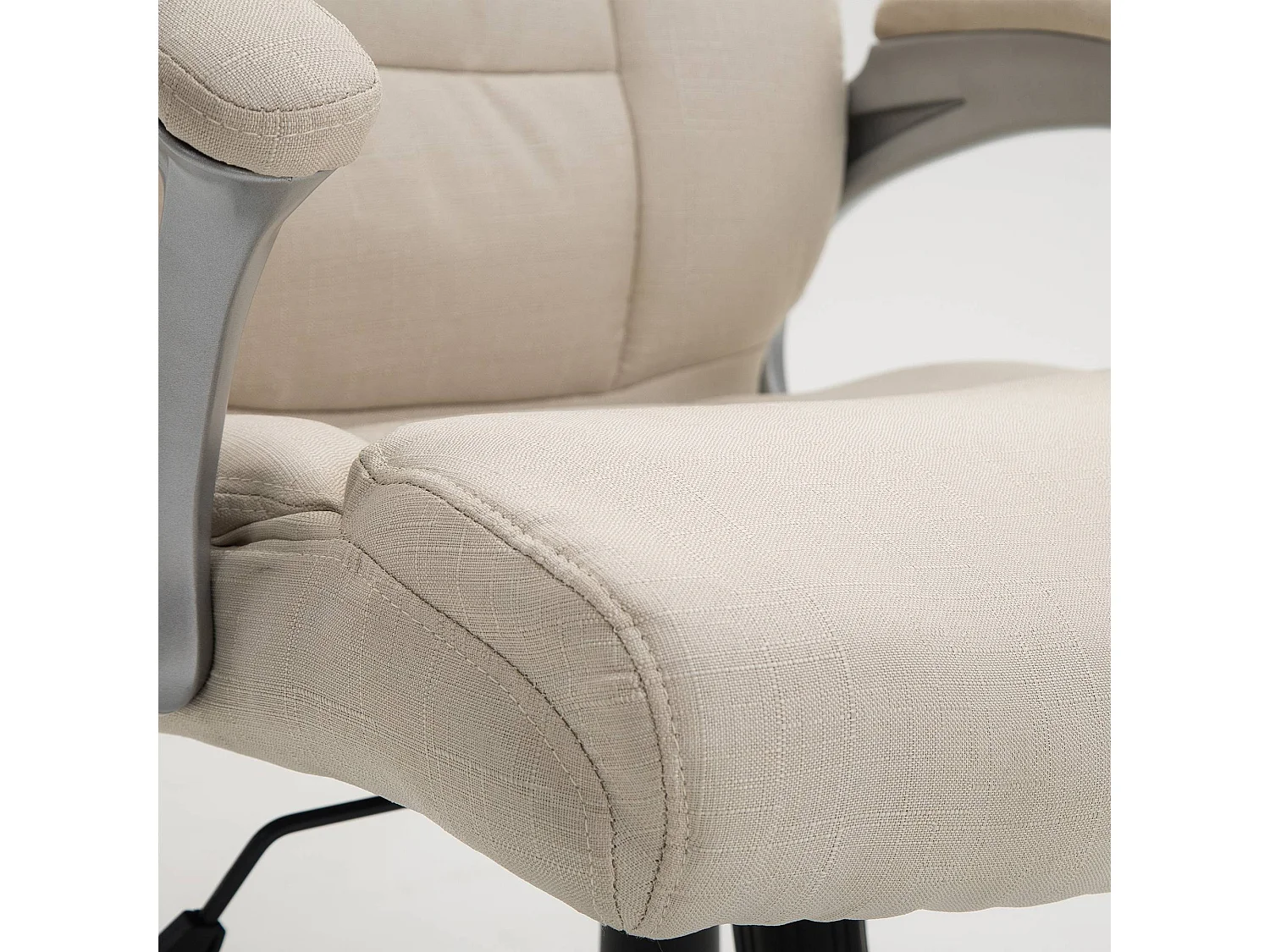 Chaise de bureau - Tissu & Plastique - Crème - Texas V2