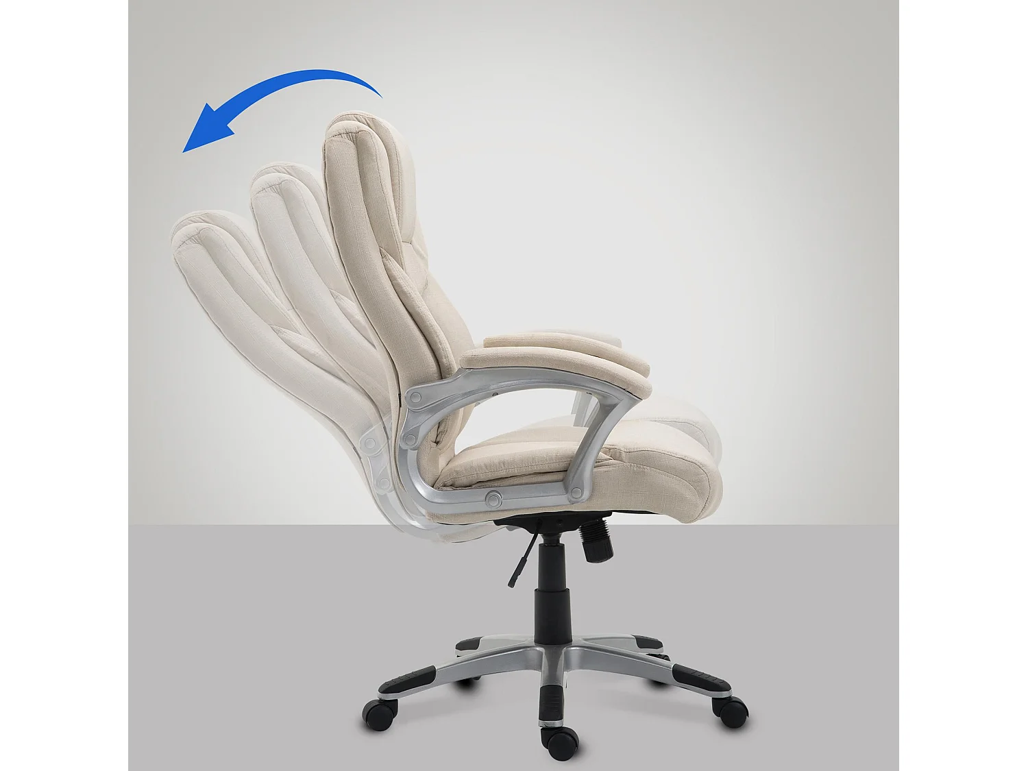 Chaise de bureau - Tissu & Plastique - Crème - Texas V2