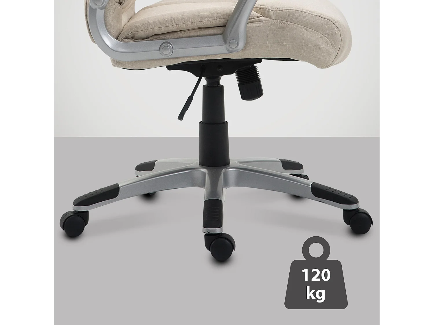 Chaise de bureau - Tissu & Plastique - Crème - Texas V2